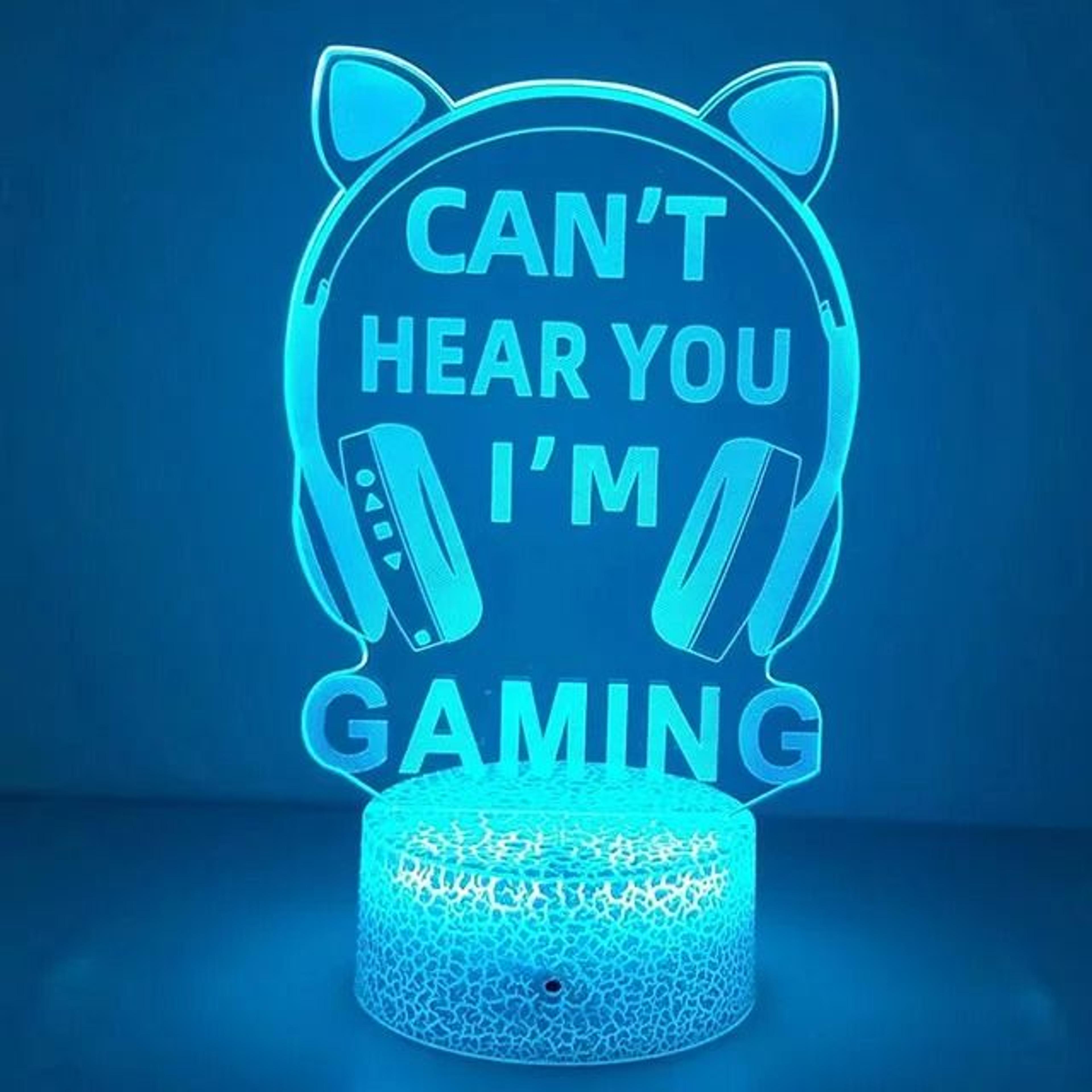 3D Optical Illusion Gaming Headset LED Lamp MultiColor Game Zone Desk Nightlight 12