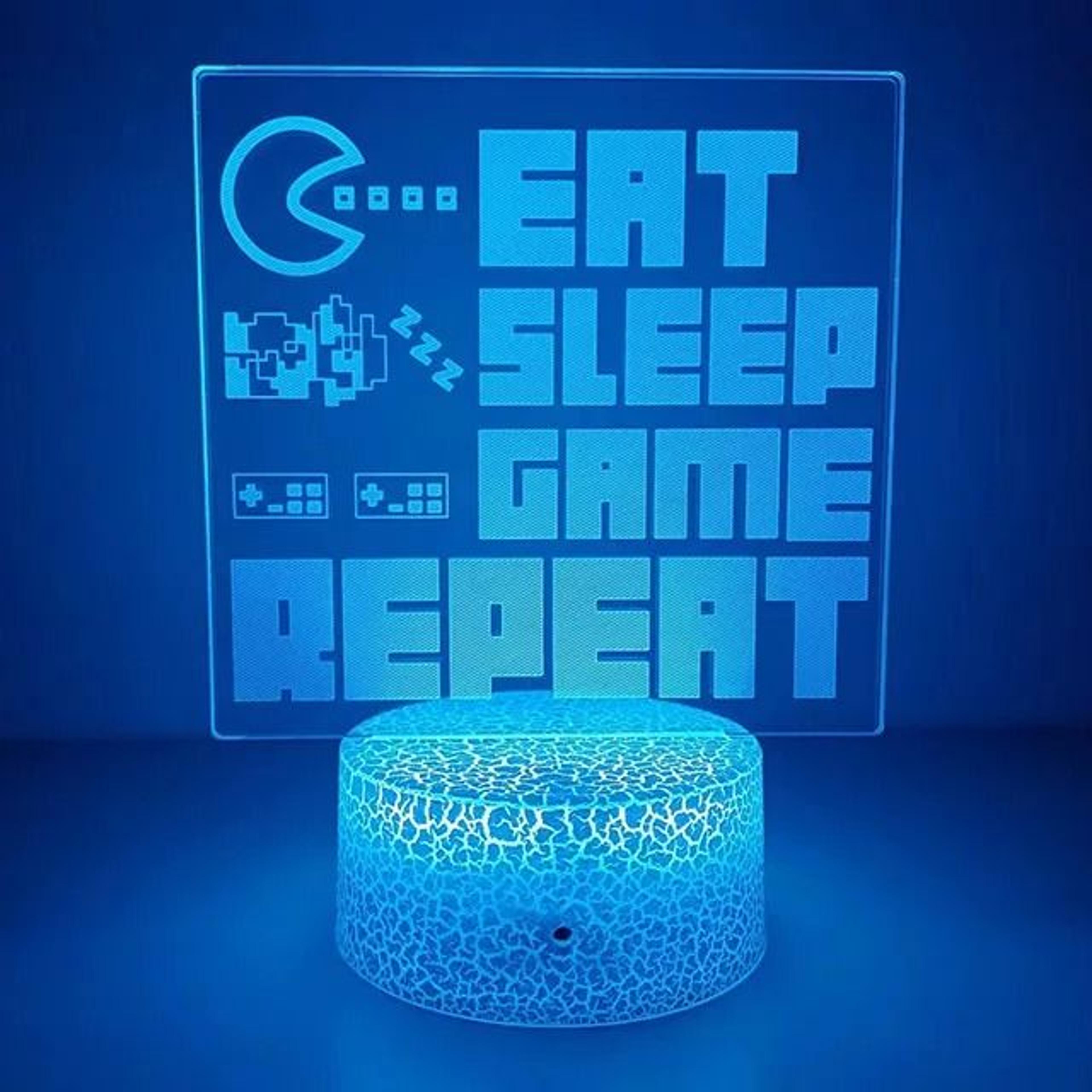 3D Optical Illusion Gaming Headset LED Lamp MultiColor Game Zone Desk Nightlight 15