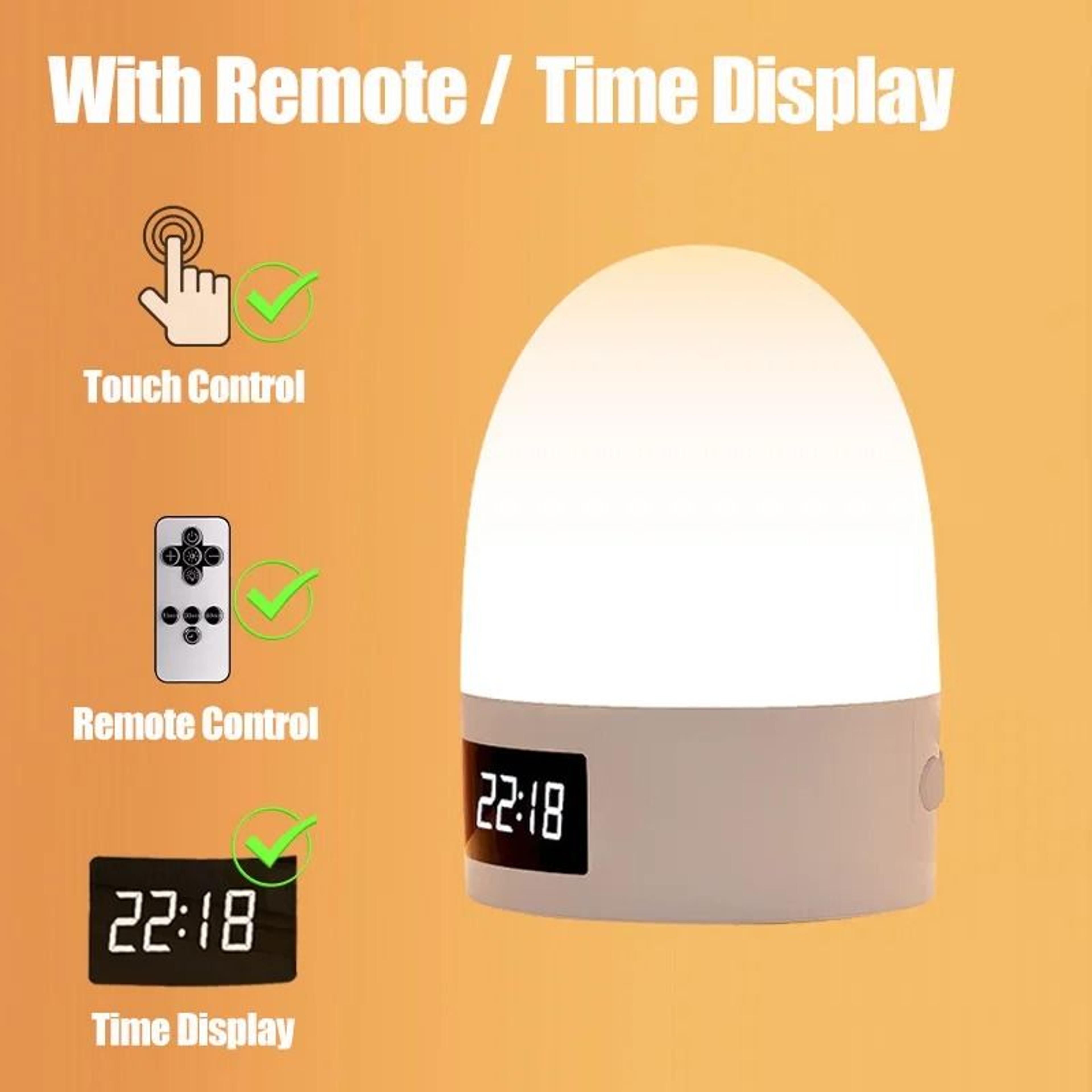 Touch Control Rechargeable 3Color LED Night Light Wireless Baby Nursery  Bedside Ambient Lamp 8