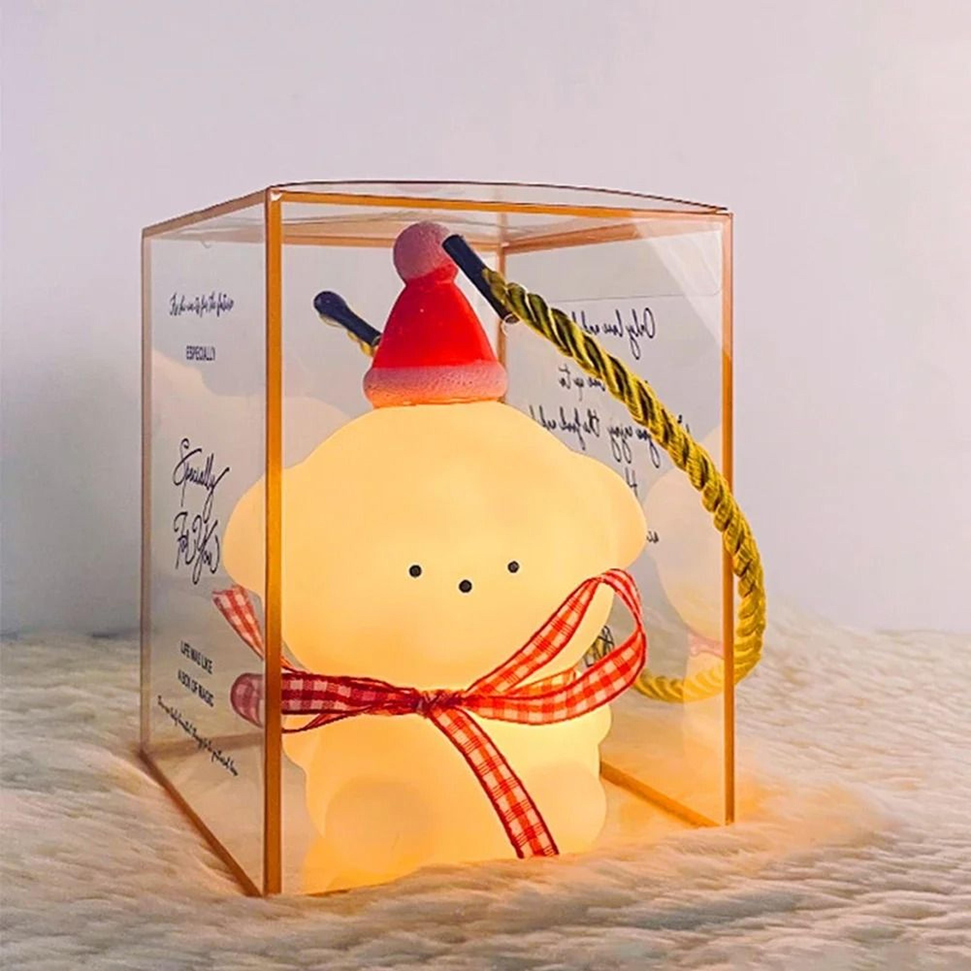 Big Face Silicone Rabbit Touch Night Light Cute Soft Cartoon LED Bedside Lamp For Kids 10