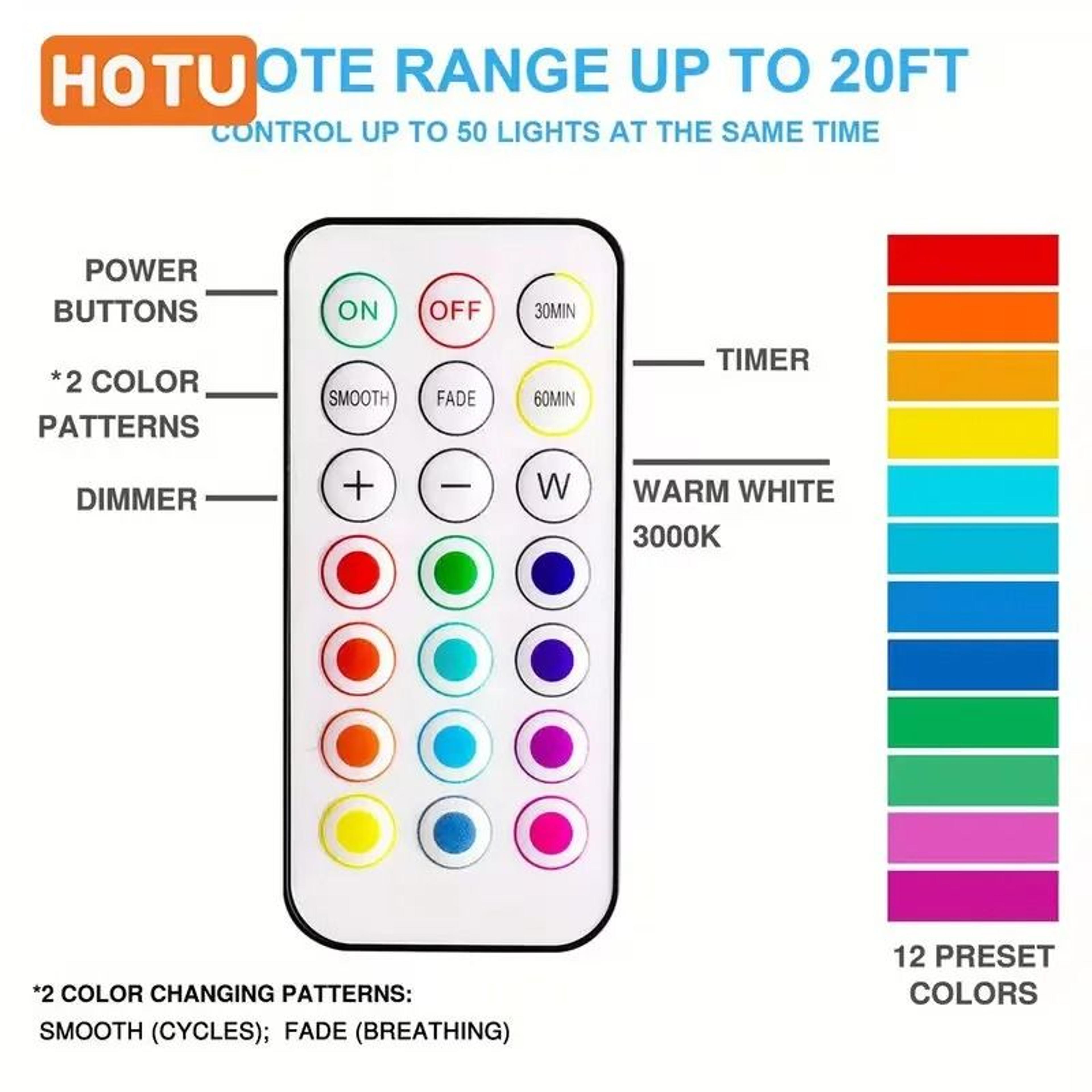 RGB LED Wireless UnderCabinet Puck Lights RemoteControlled Dimmable Battery Lights For Kitchen  Clo 4