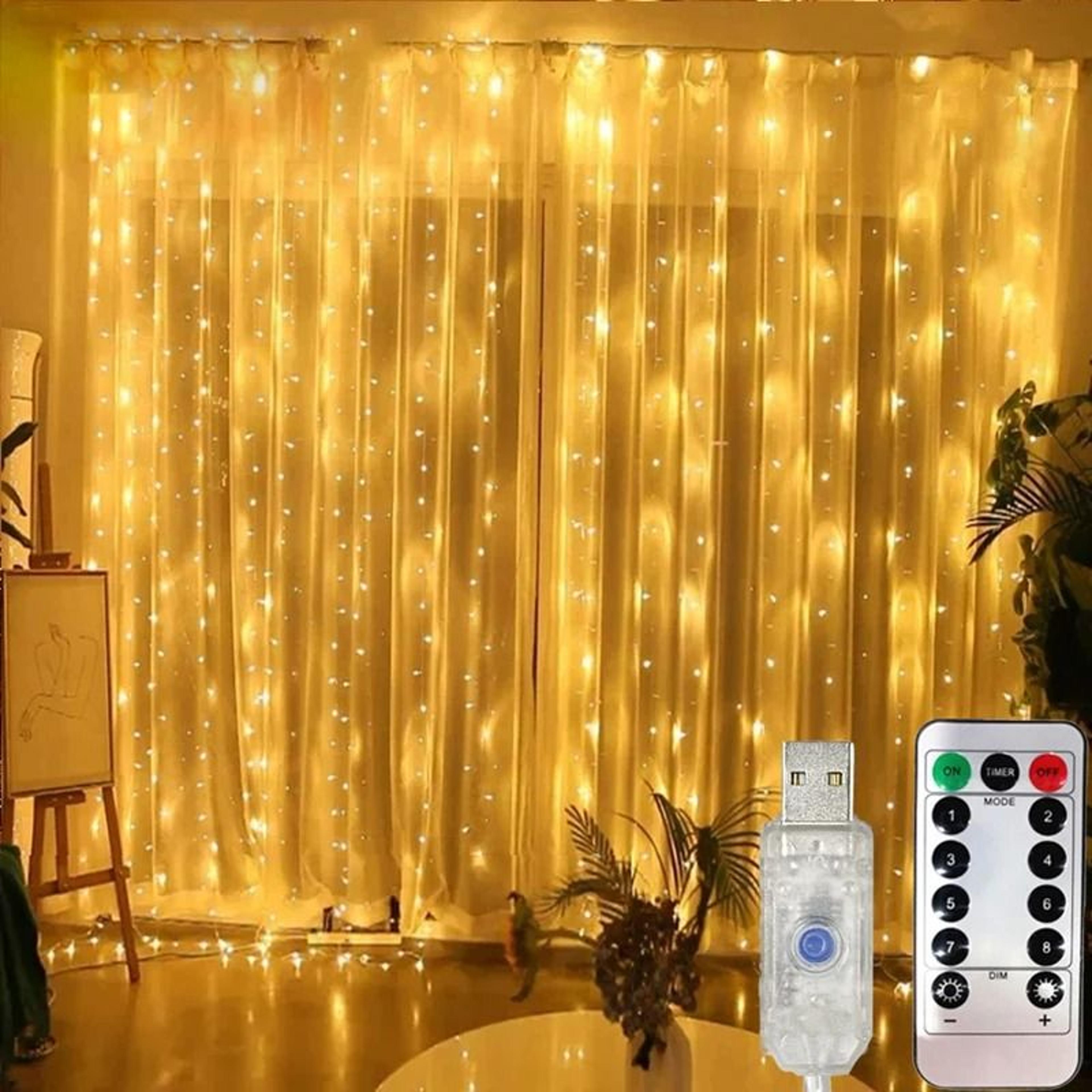 USB LED Remote Control Curtain String Lights 7
