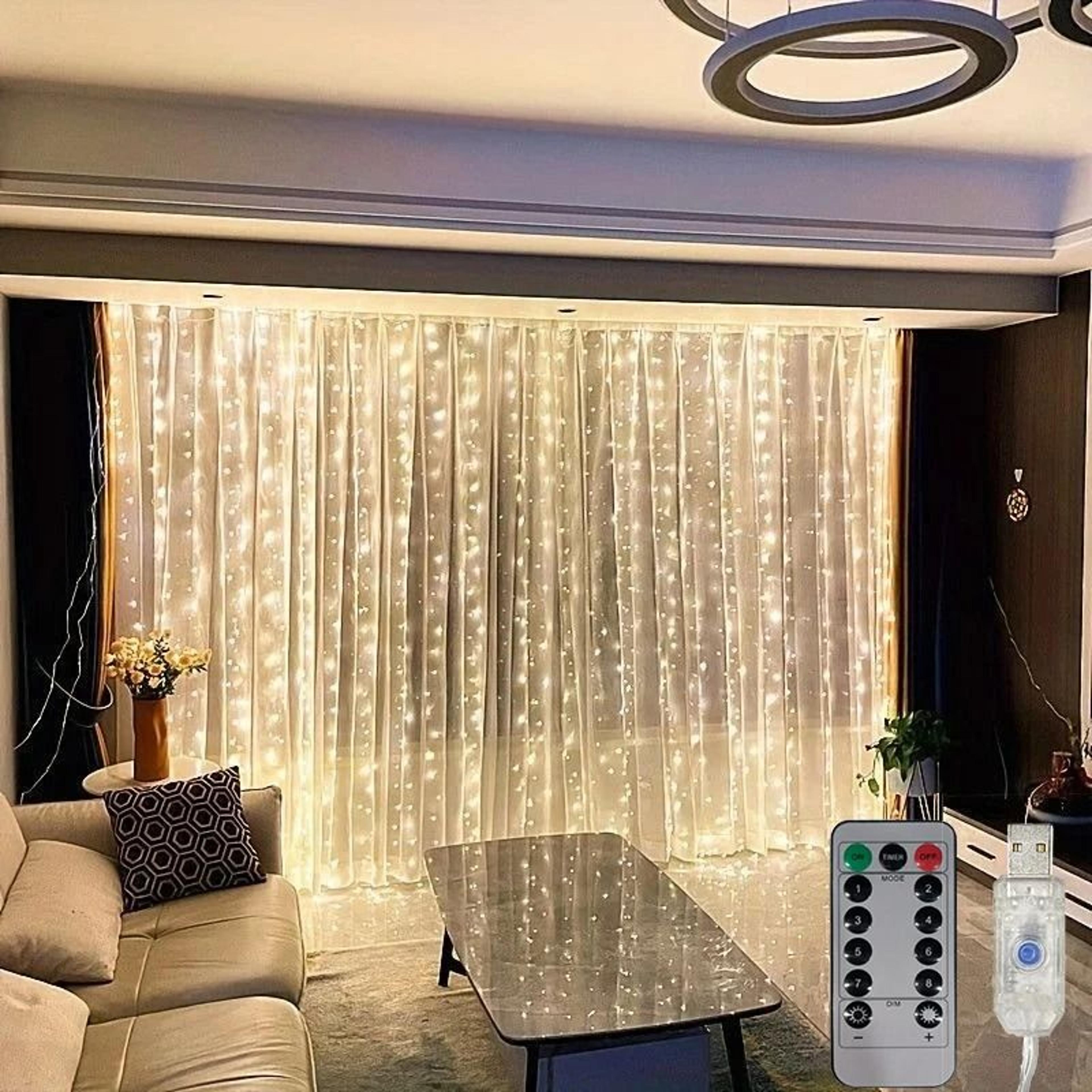 USB LED Remote Control Aesthetic Curtain Fairy Lights For Room Decor 6