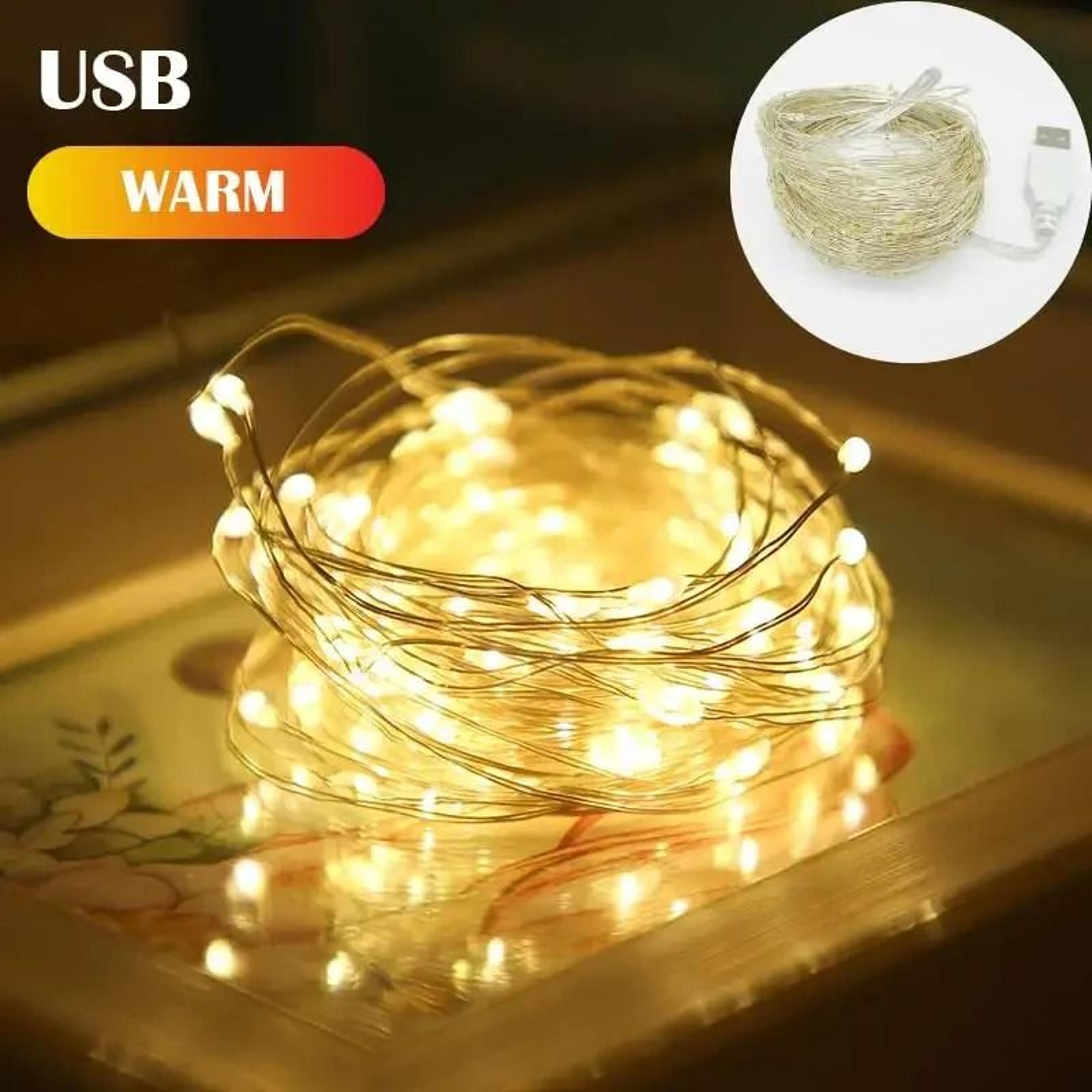 USB Powered Waterproof Copper Wire LED Fairy String Lights 5M10M For Curtain  Party Decor 6