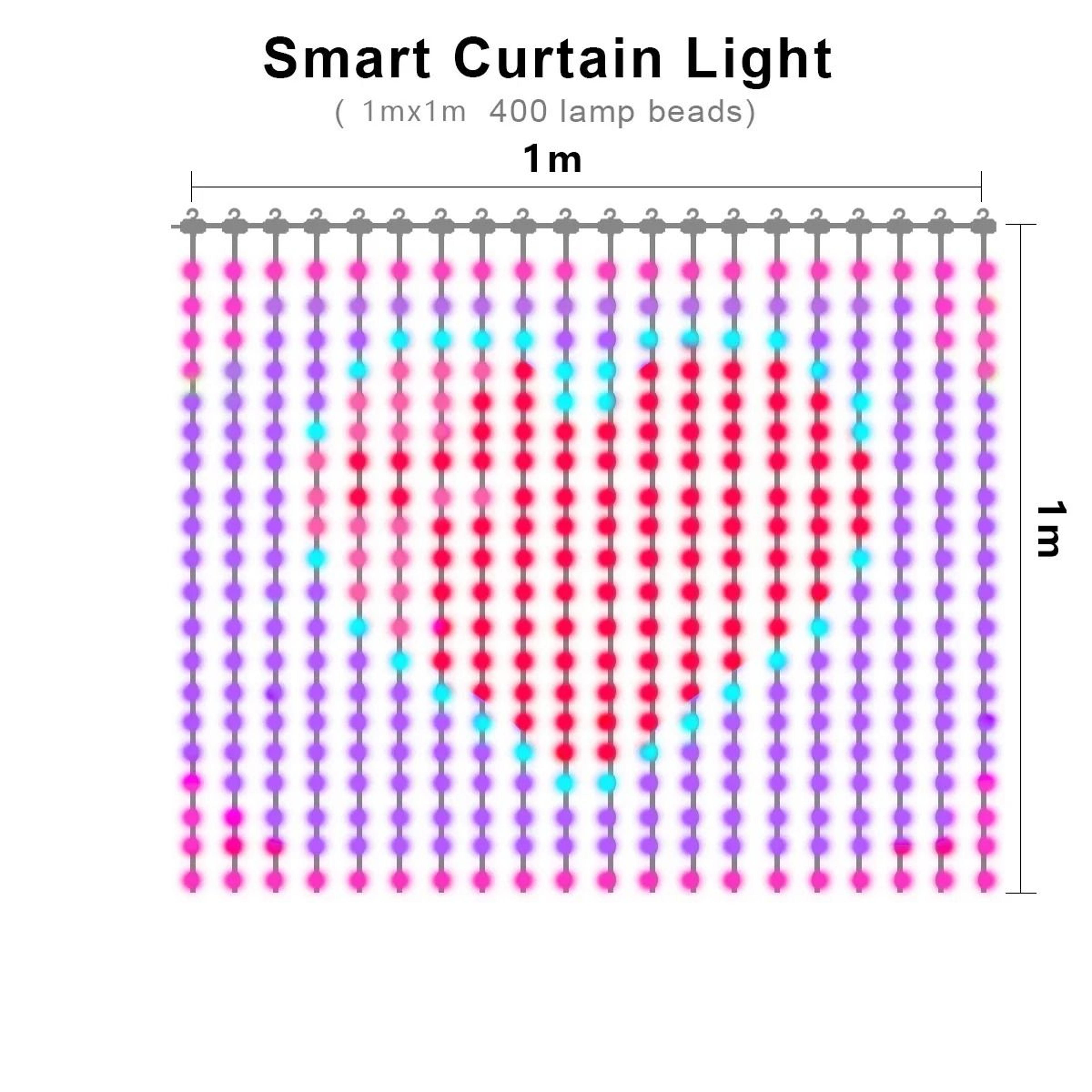 2PCS Smart RGB LED Curtain Lights With Music Sync APP  Remote Control For Bedroom  Garden Decor 7