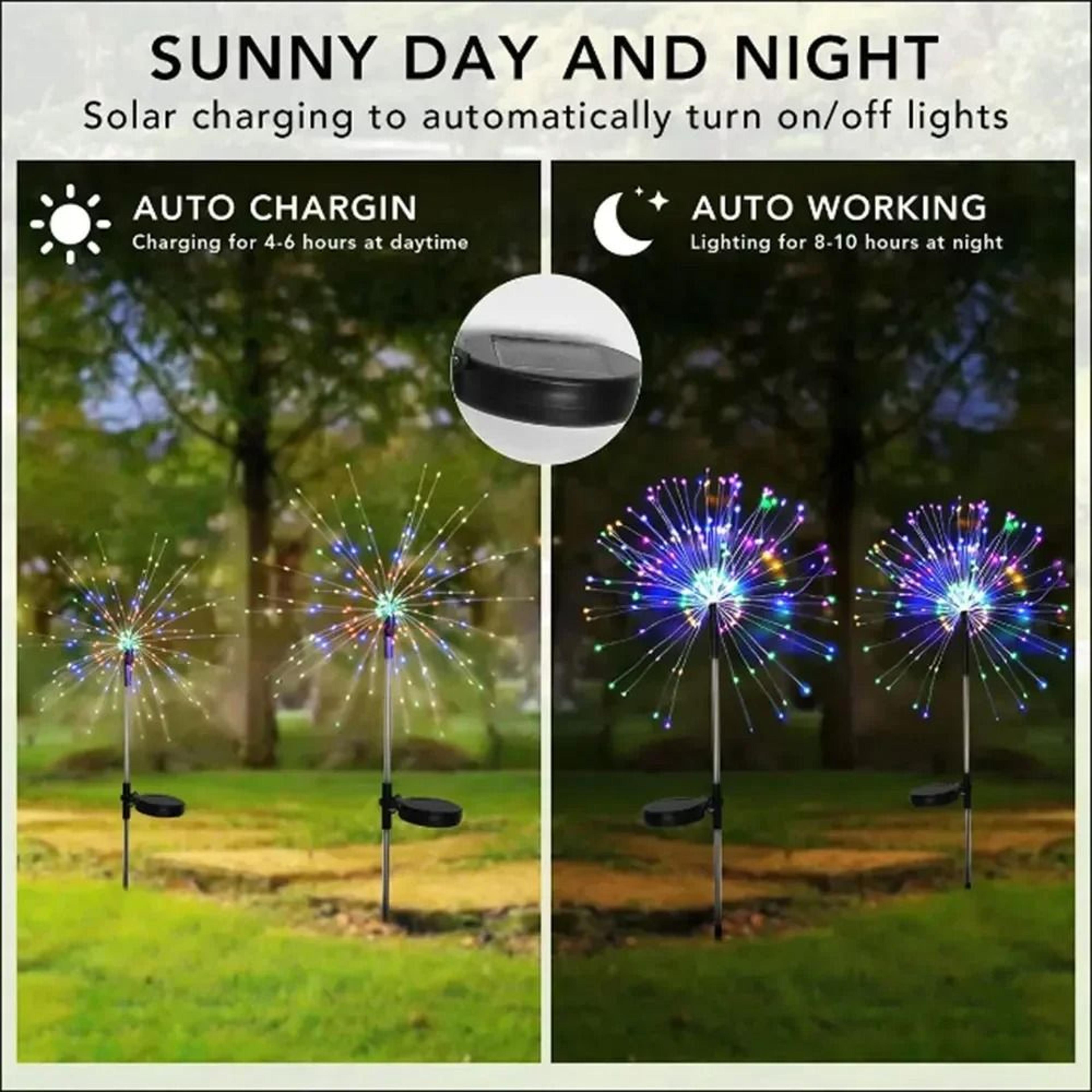 90 LED Outdoor Solar Starburst Flower Lights With 8 Lighting Modes For Garden  Holiday Decor 3