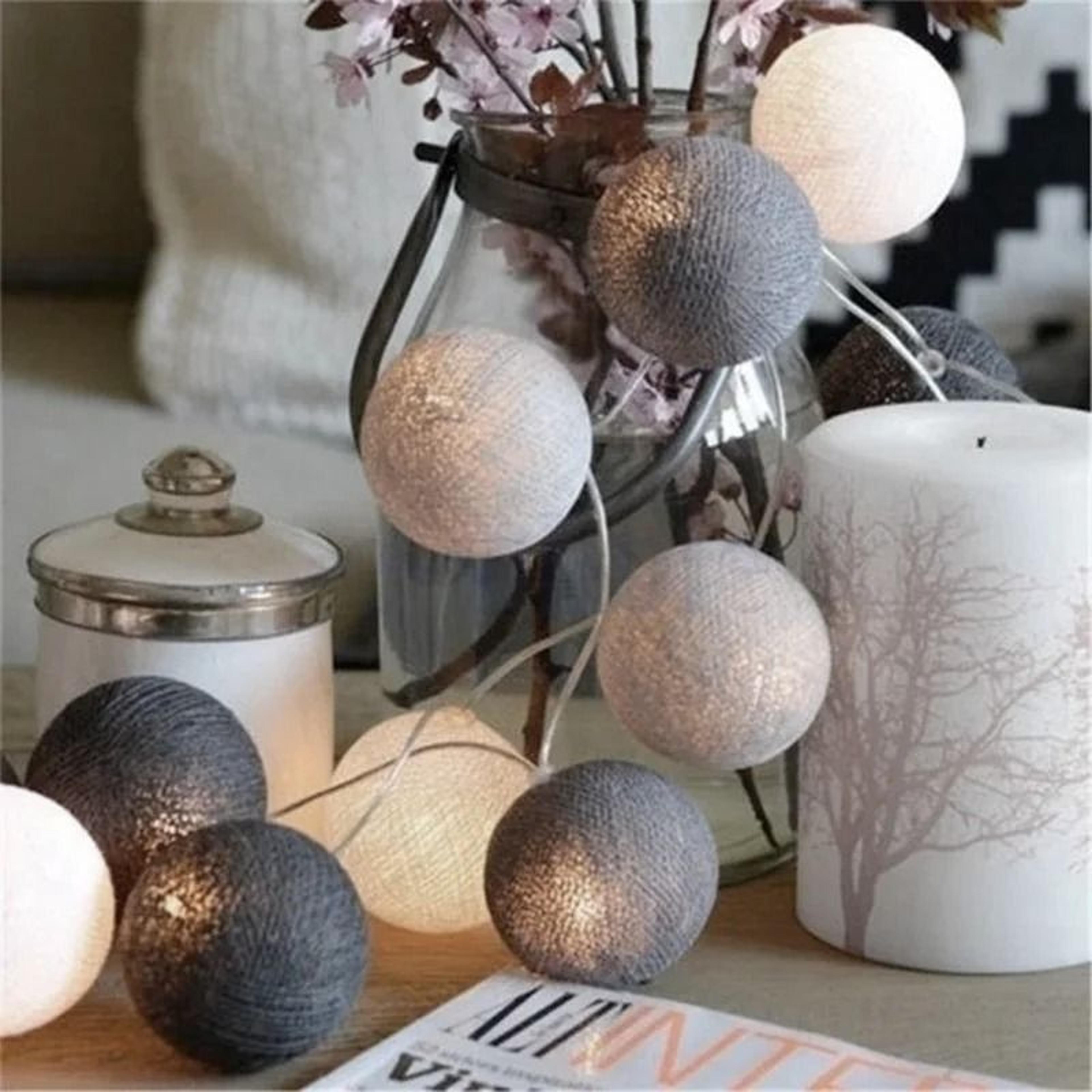 Handcrafted Cotton Thread Ball LED String Lights 102030 LEDs For Bedroom  Party Decor 3