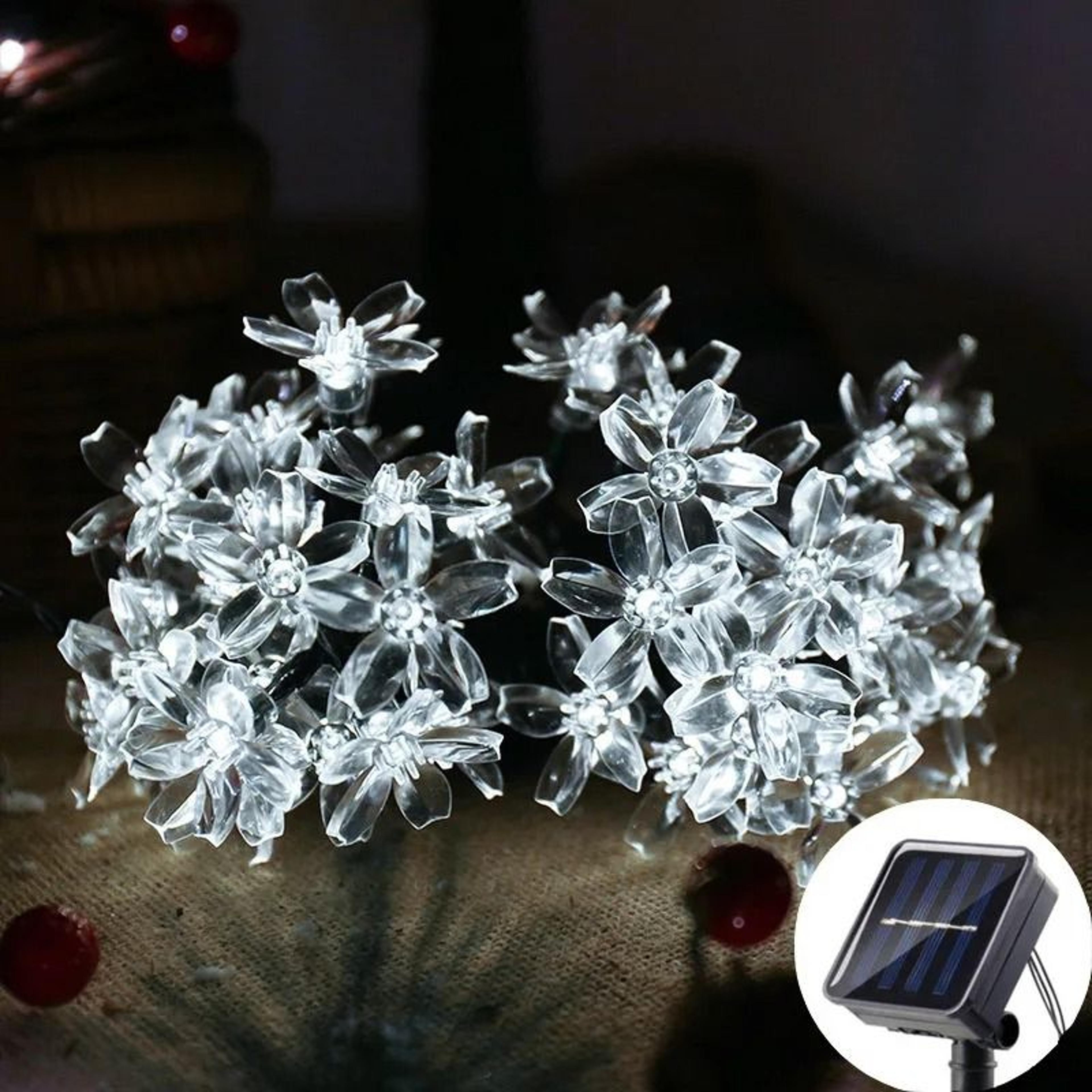 Outdoor Waterproof Solar Cherry Blossom LED String Lights For Patio Garden  Yard Decor 6