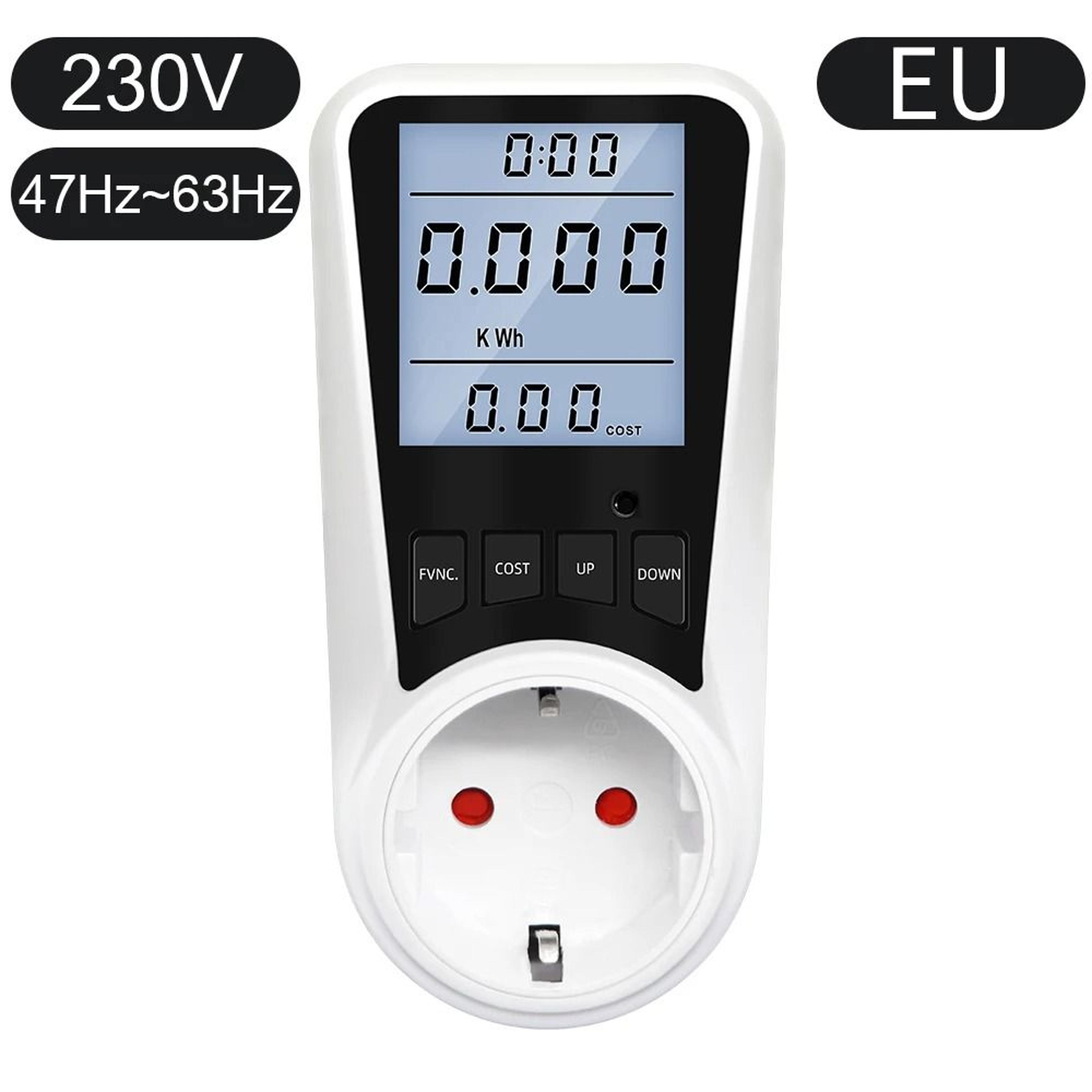 eu 16a 230v digital power meter outlet wattmeter energy consumption analyzer