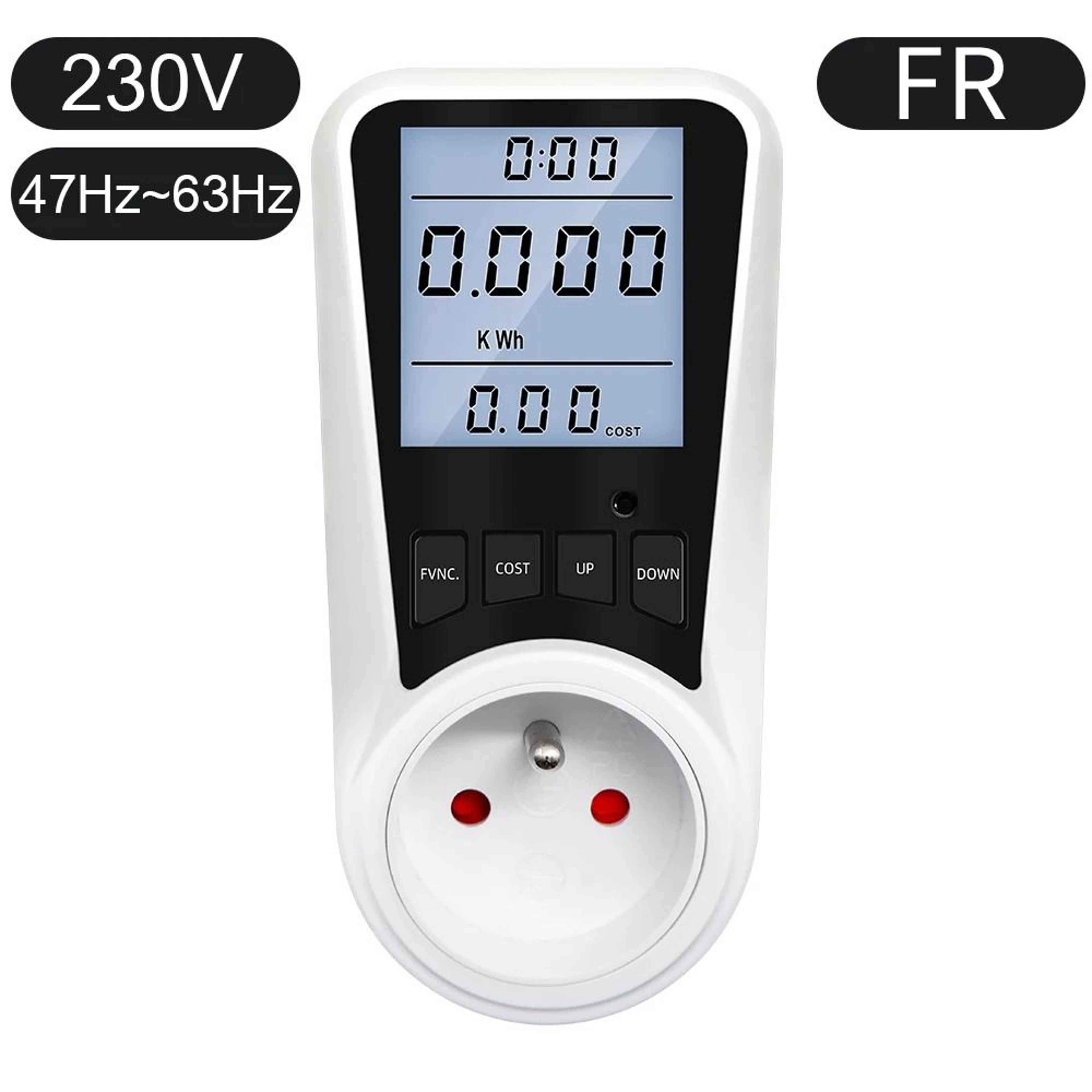 EU 16A 230V Digital Power Meter Outlet Wattmeter Energy Consumption Analyzer 11