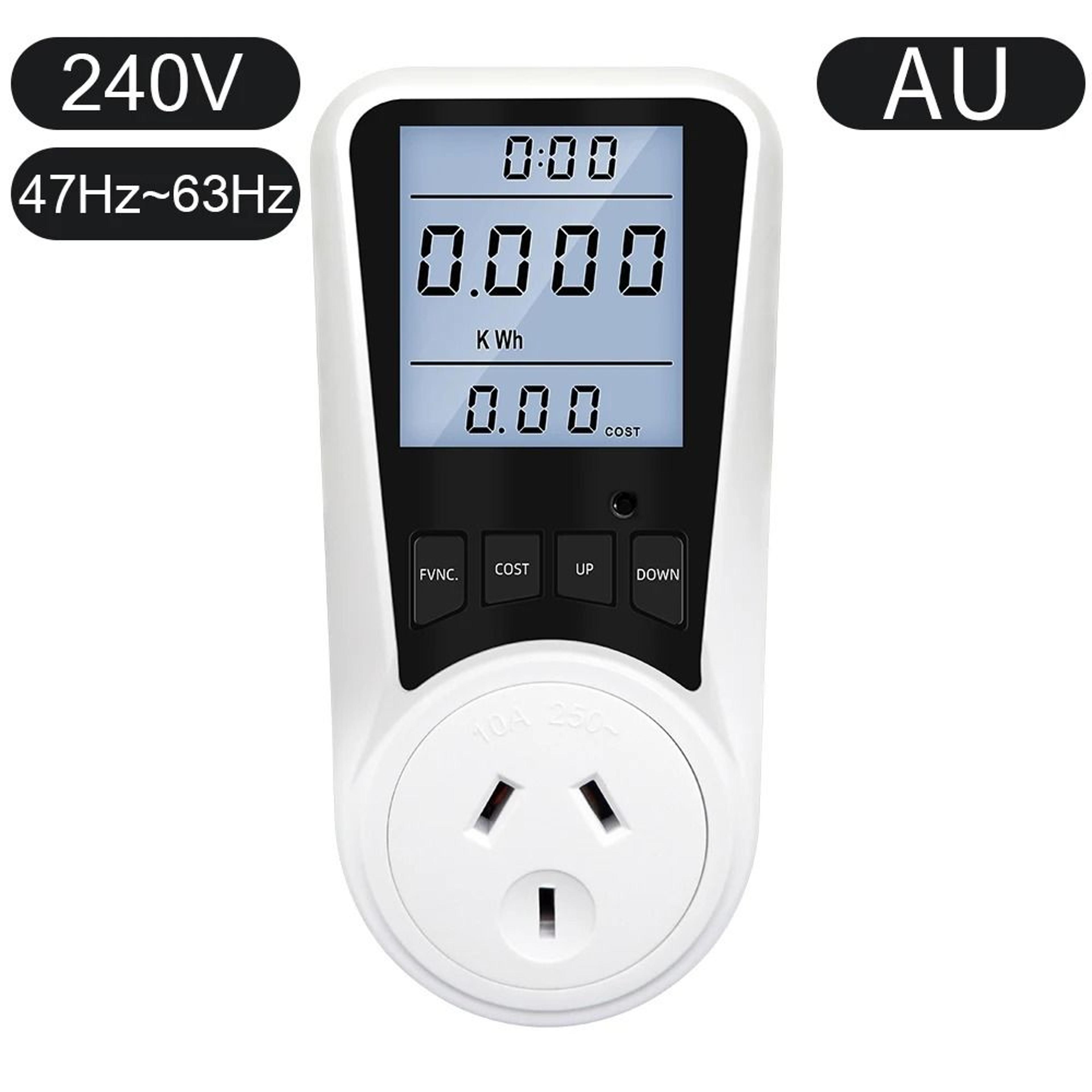 EU 16A 230V Digital Power Meter Outlet Wattmeter Energy Consumption Analyzer 10