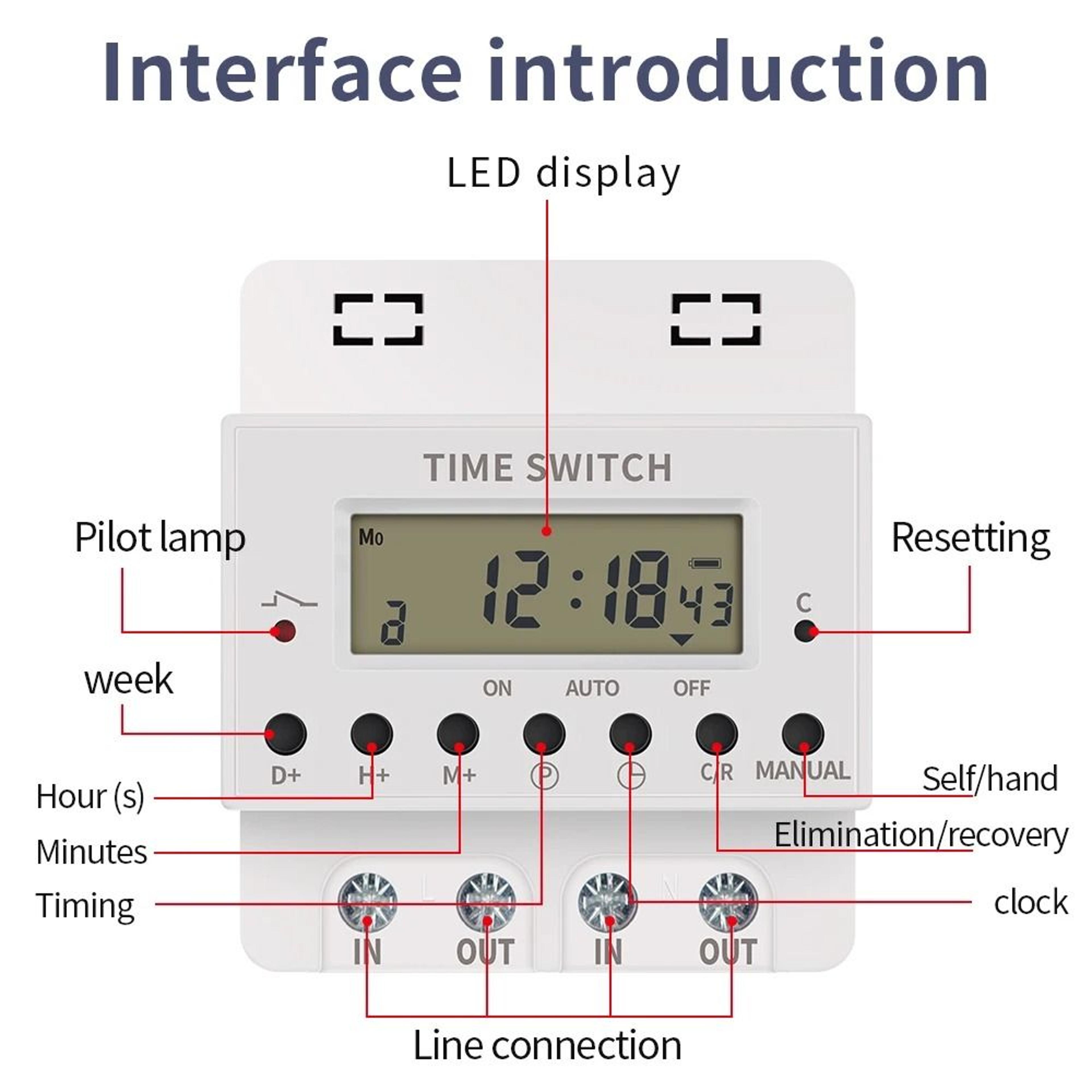 60A  80A  100A 220V HighPower Digital Electronic Timer Switch Weekly Programmable DIN Rail Relay 1