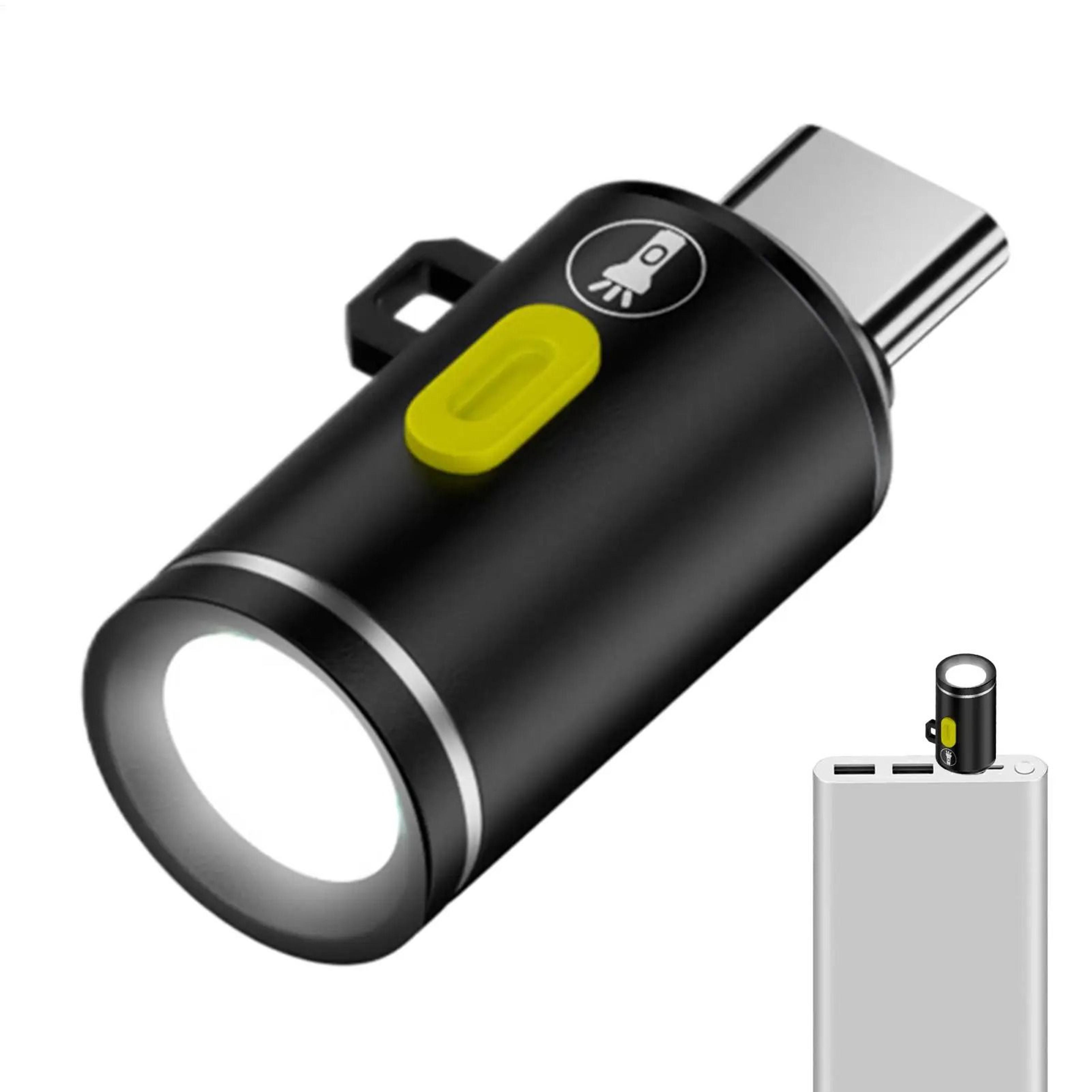mini led camping flashlight type-c rechargeable portable pocket waterproof torch for outdoor hiking