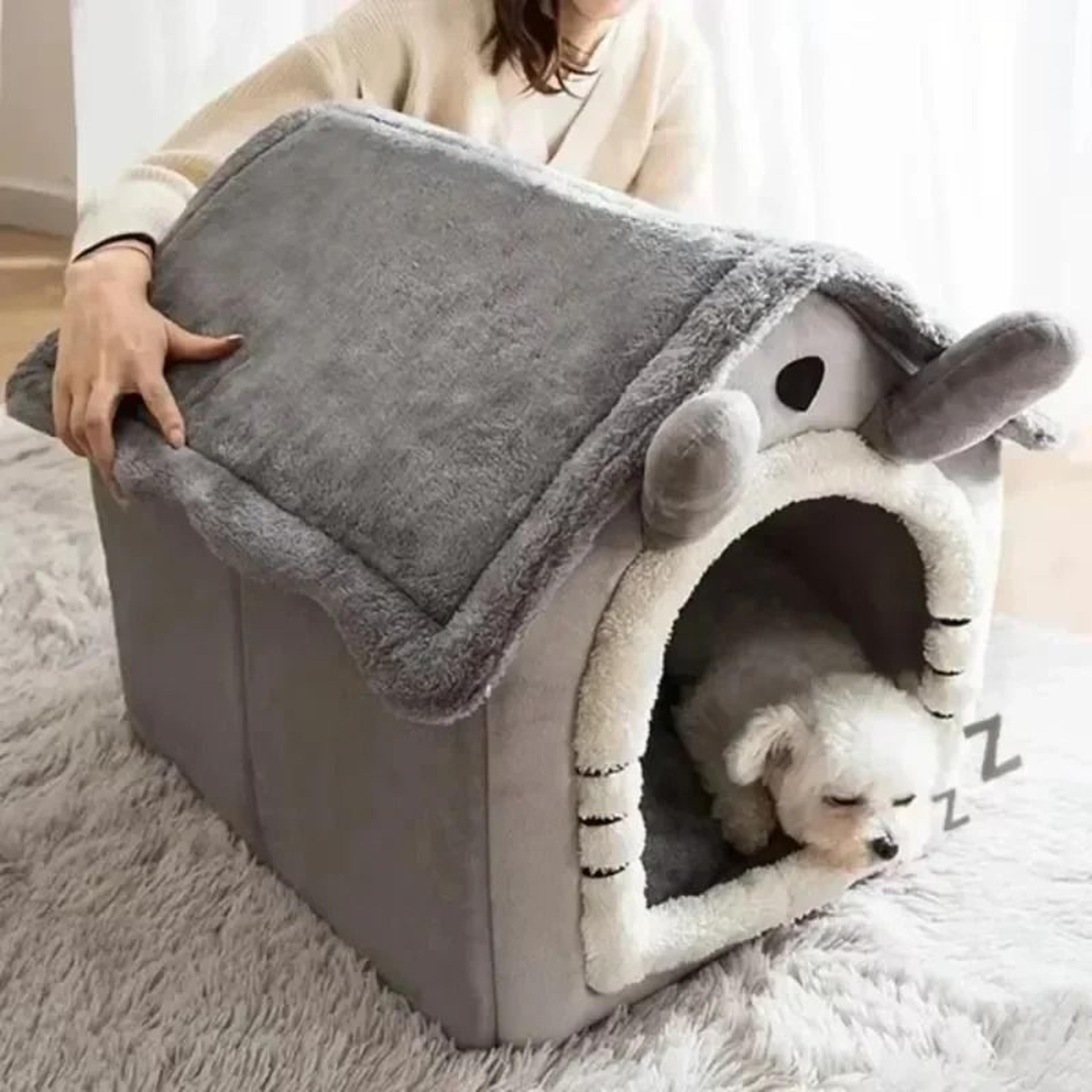 detachable & washable all-season pet house bed for small dogs & cats enclosed shelter