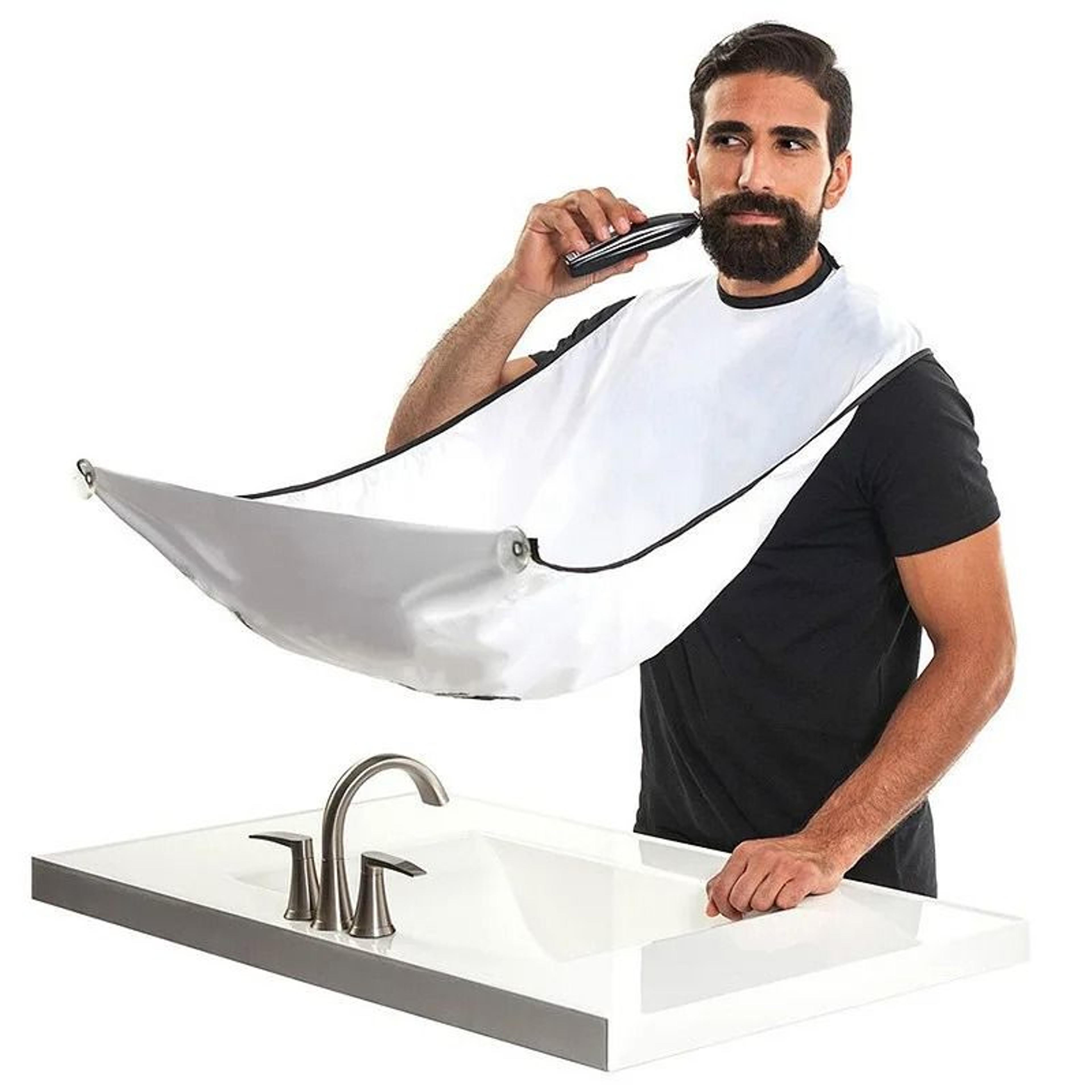 men's beard catcher grooming apron & hair trimming cape
