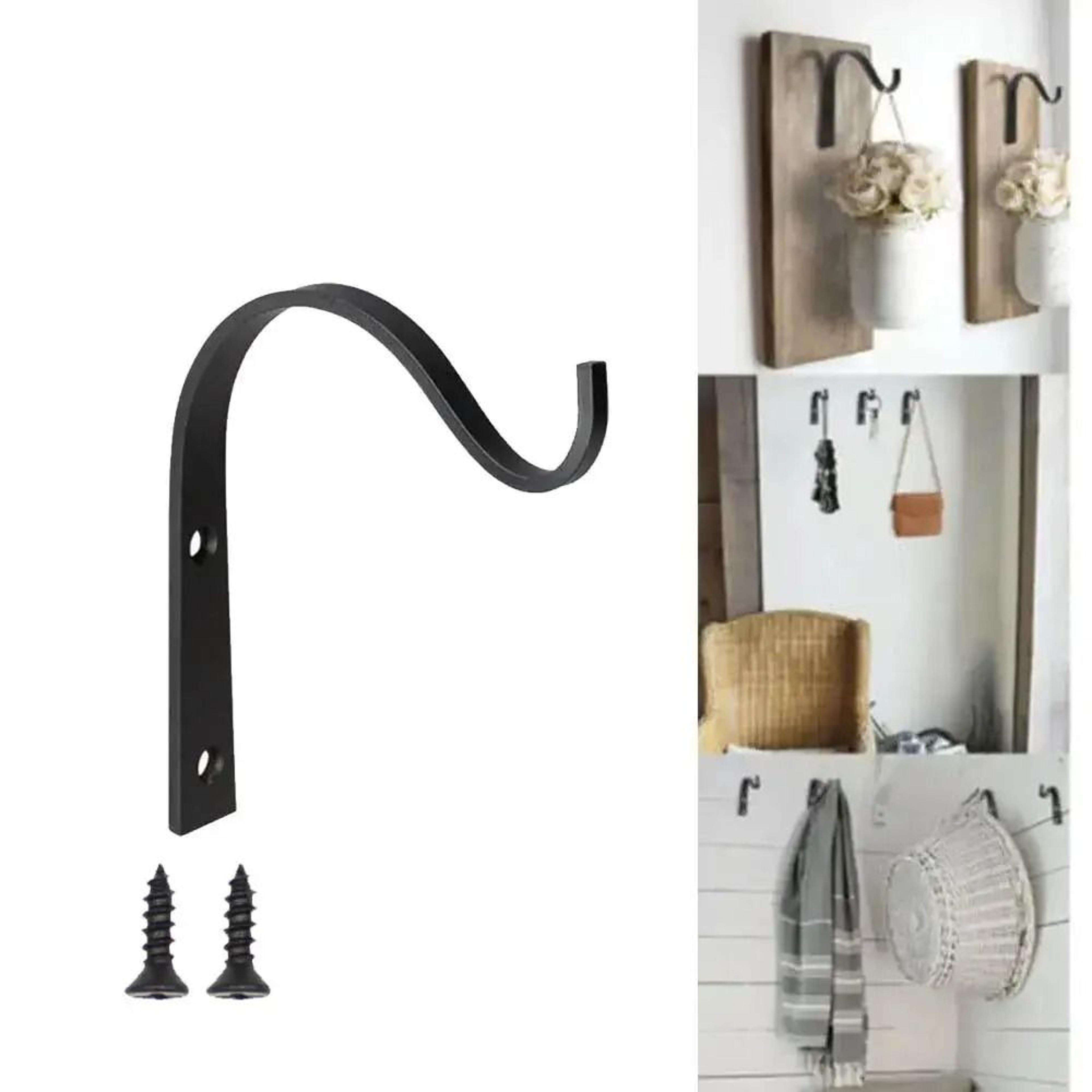 vintage heavy-duty metal j-hooks & decorative wall mounted hanger set