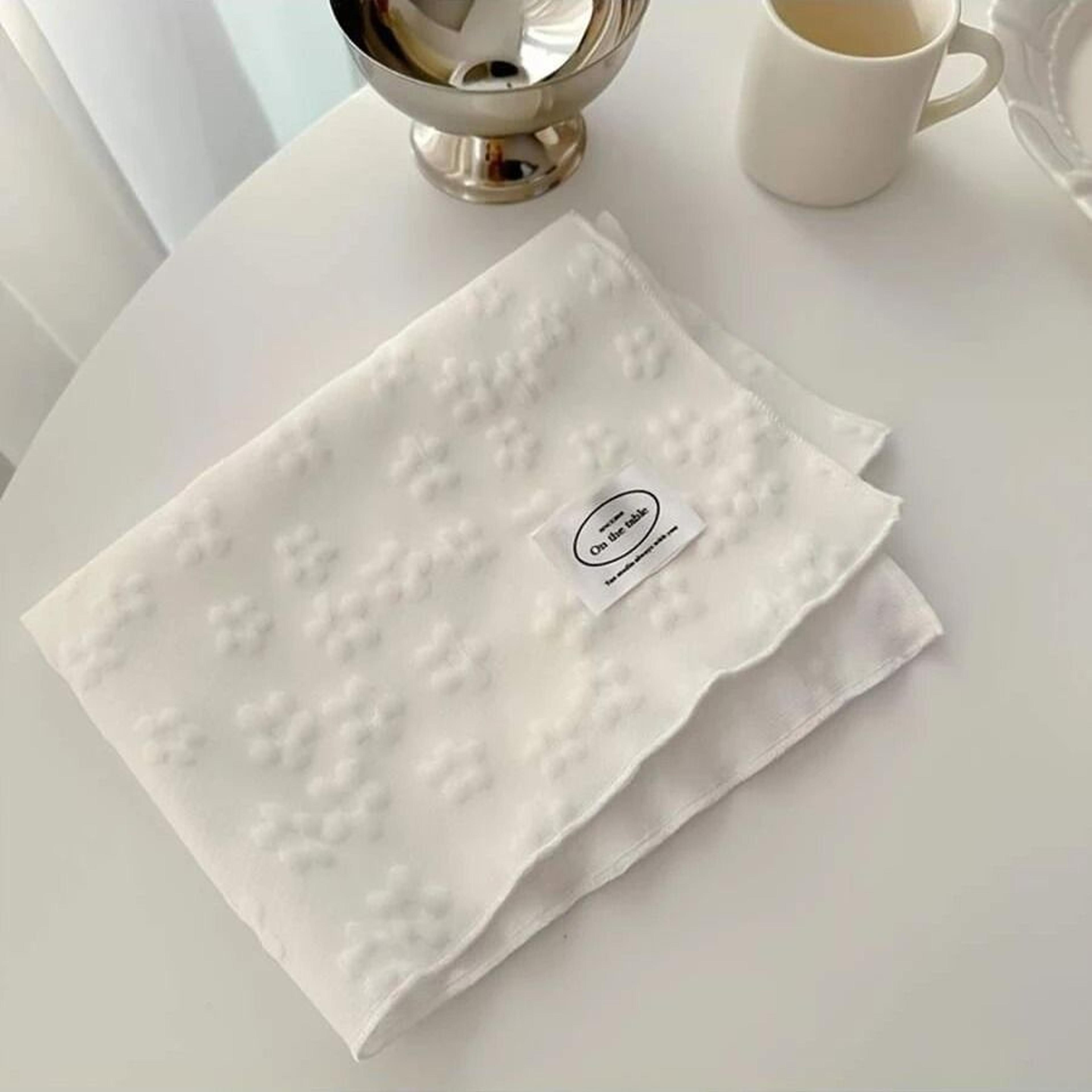 white woven rectangle placemat set & heat-insulated farmhouse dining table mats