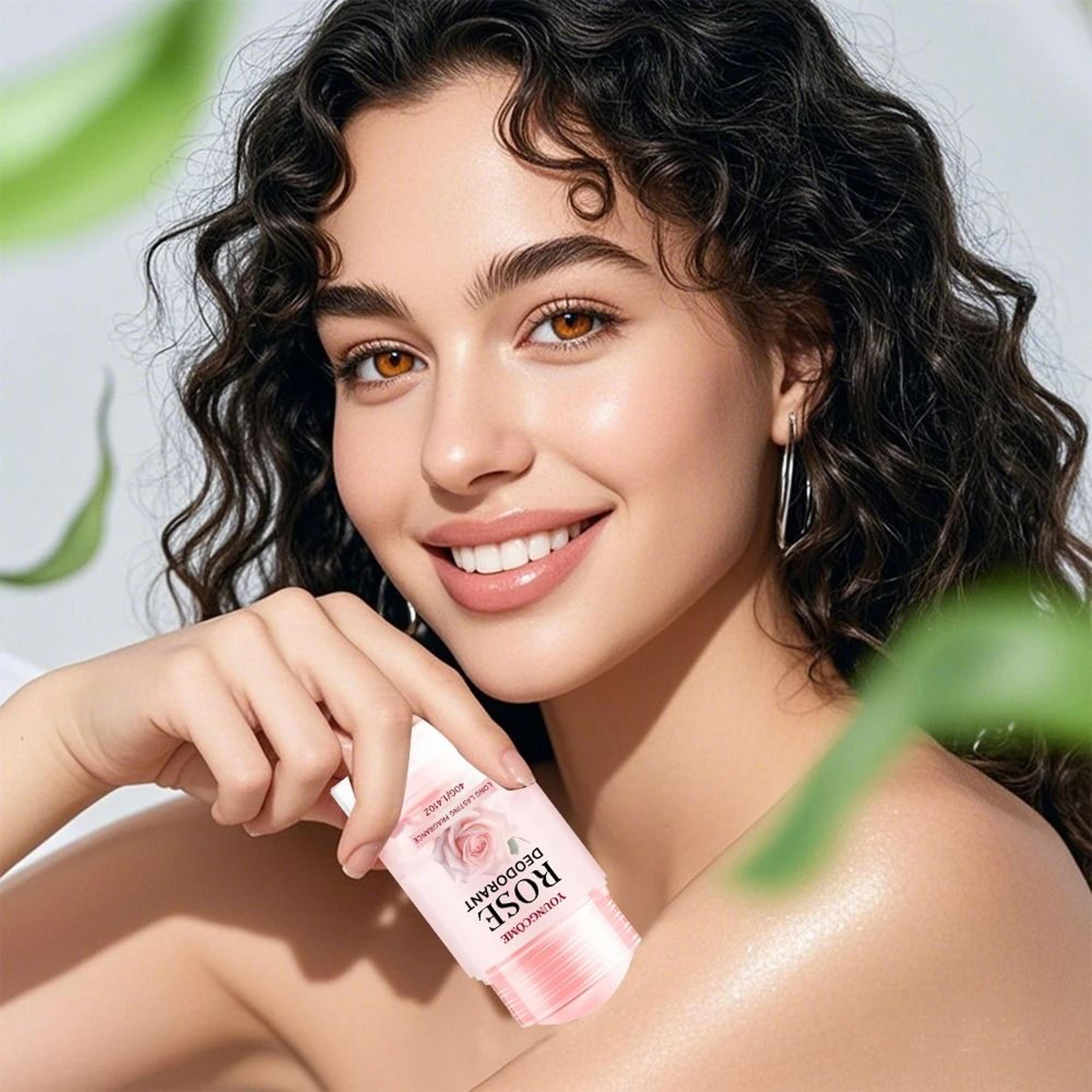 Pink Rose Essentials Deodorant Stick  LongLasting Fragrance Oil  Cooling Armpit Cream 5