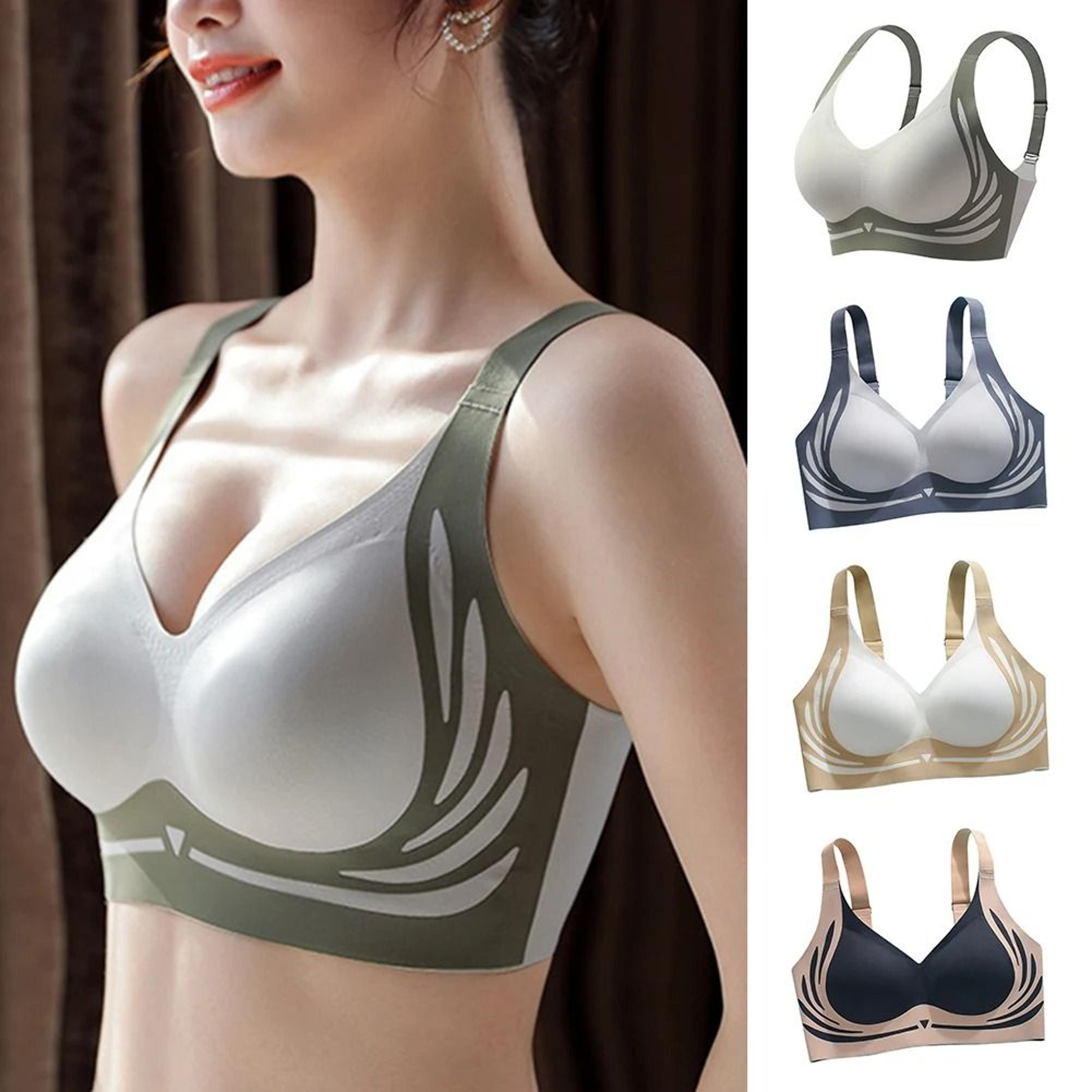 lifting anti-sagging wireless push-up sports bra - machine washable shockproof fixed cup underwear