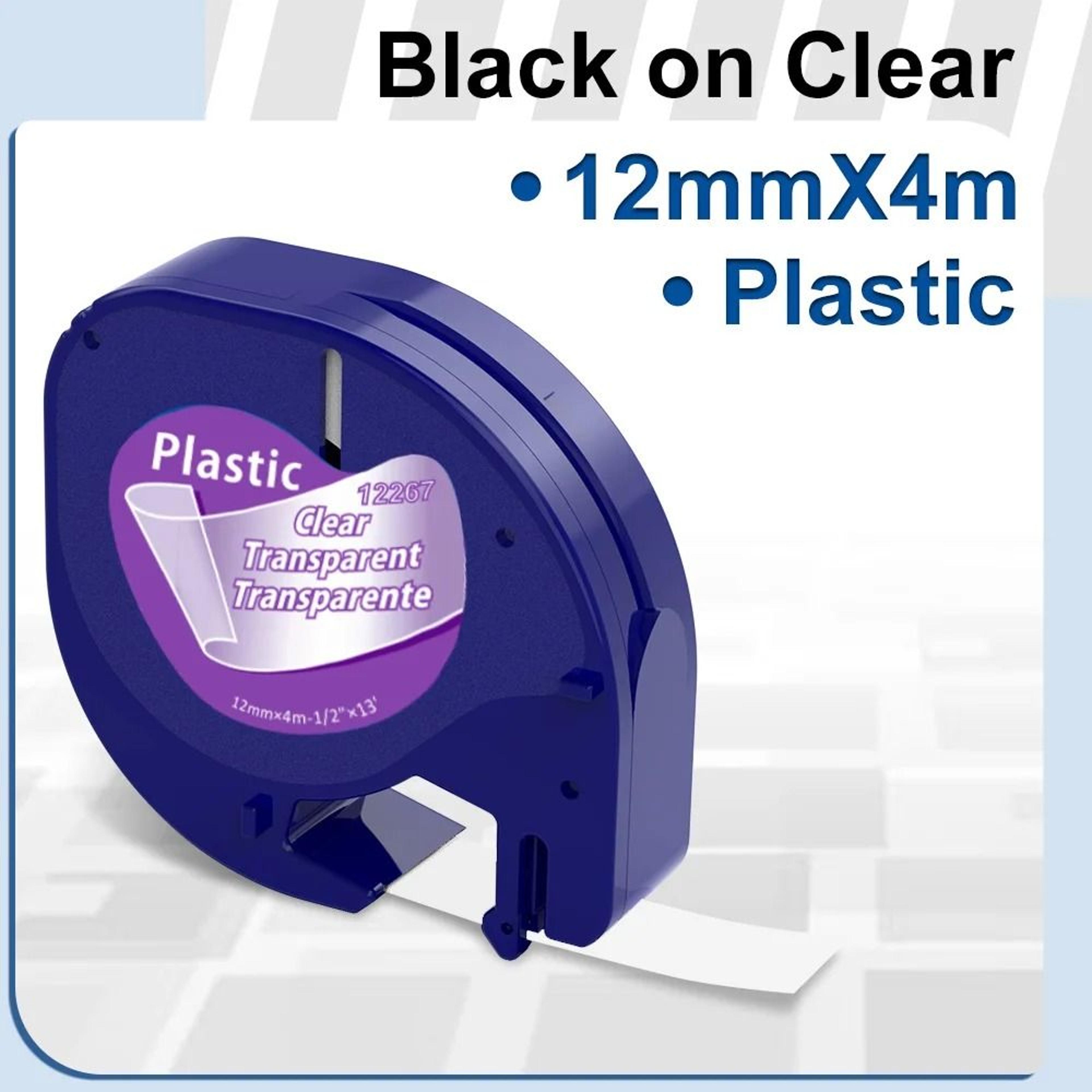 clear plastic label tape refill for dymo letratag lt-100h lt-100t
