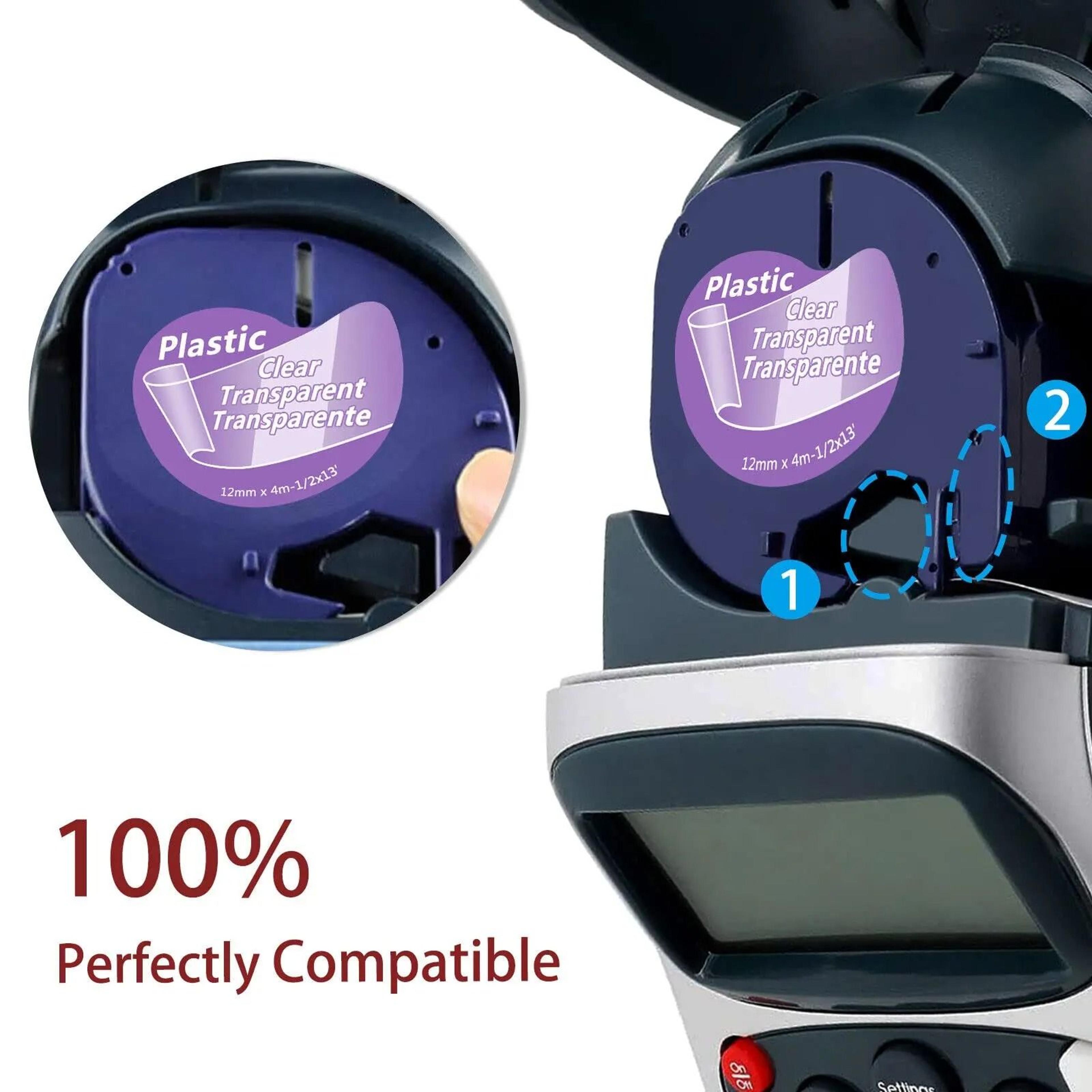 MultiPack Compatible Dymo LetraTag 12mm Label Tape Refills 1