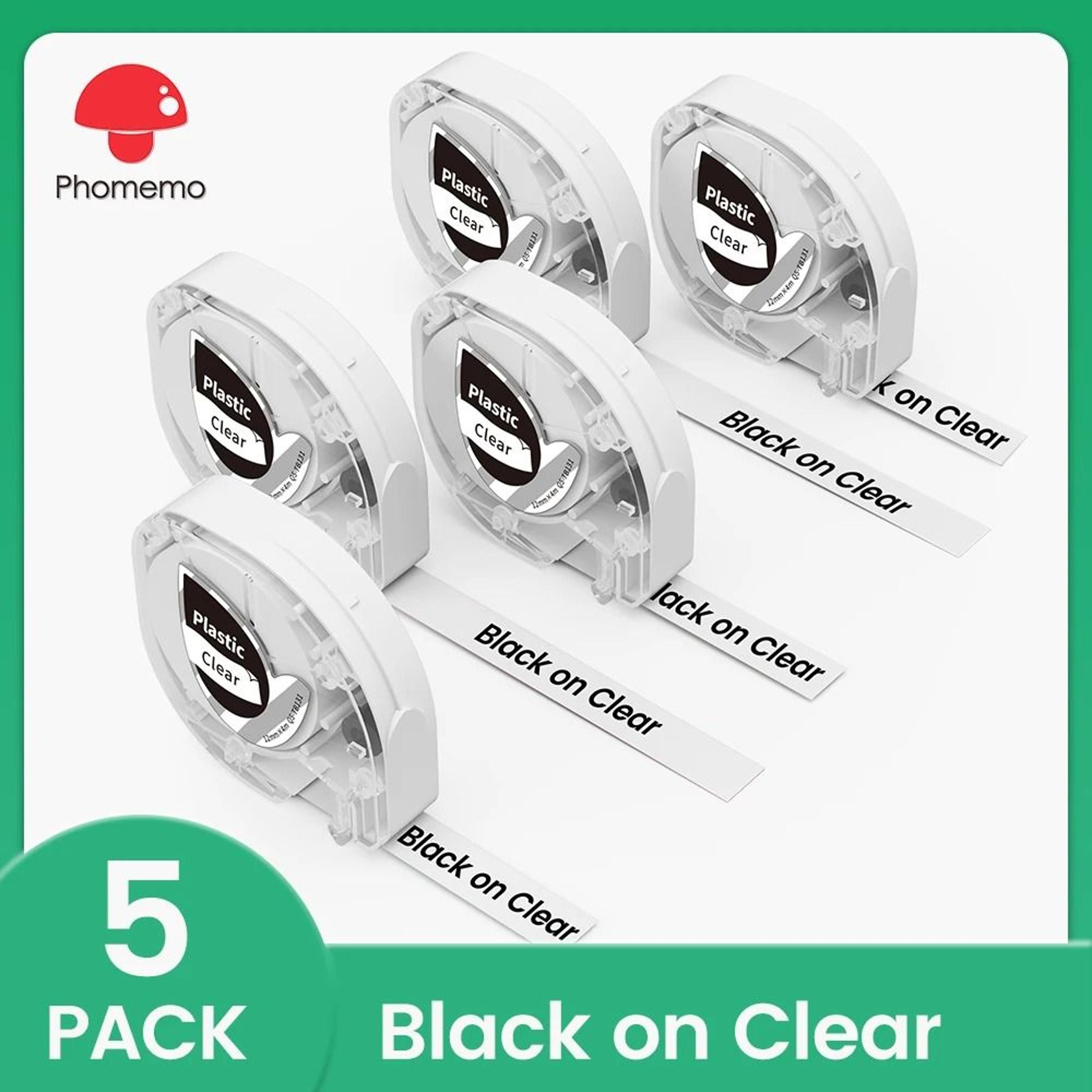5Pack 12mm Compatible Label Tape Refills For Phomemo P12  Dymo LetraTag LT100H 7