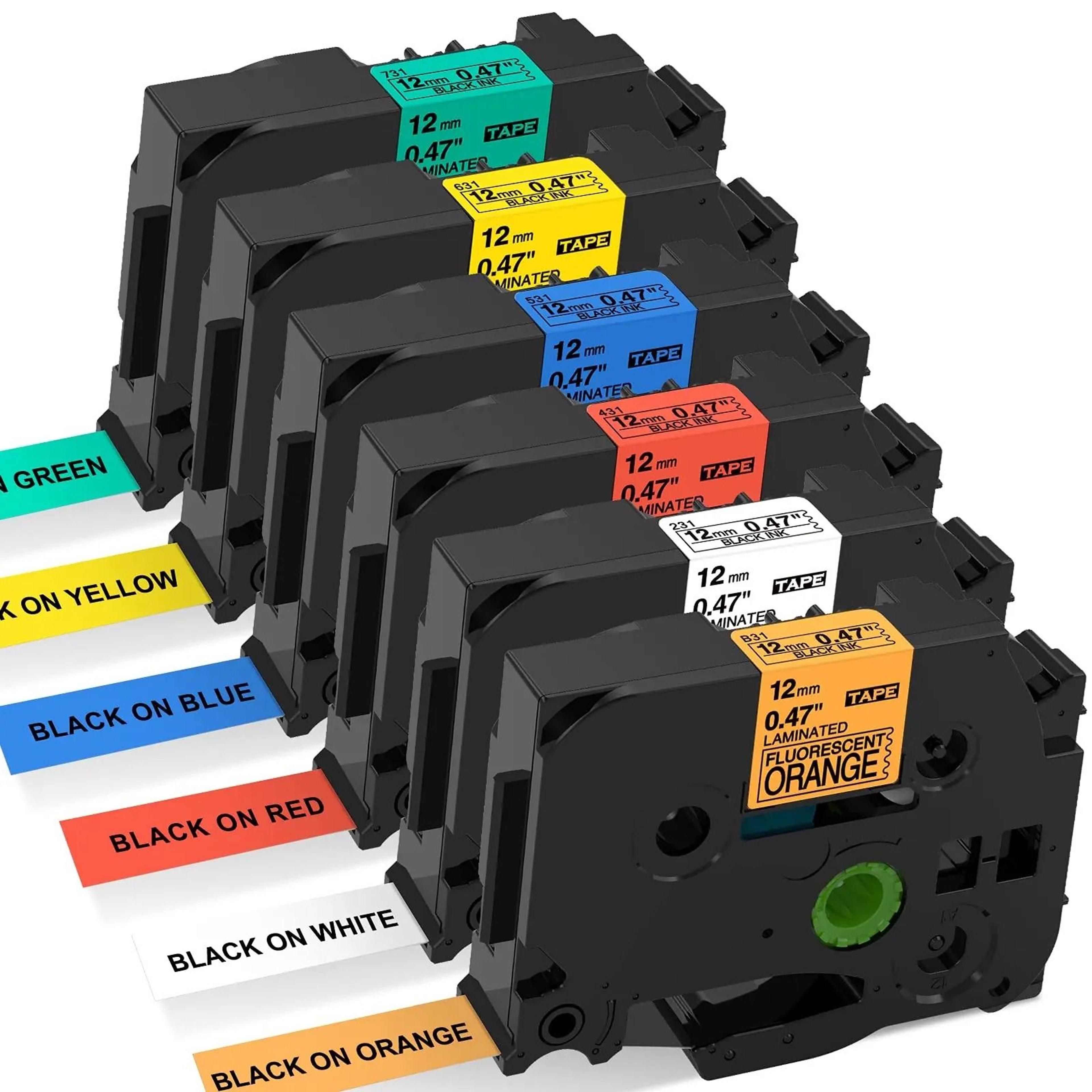 6Pack 12mm TZe231 Laminated Label Tape Cartridges For Brother Ptouch 6