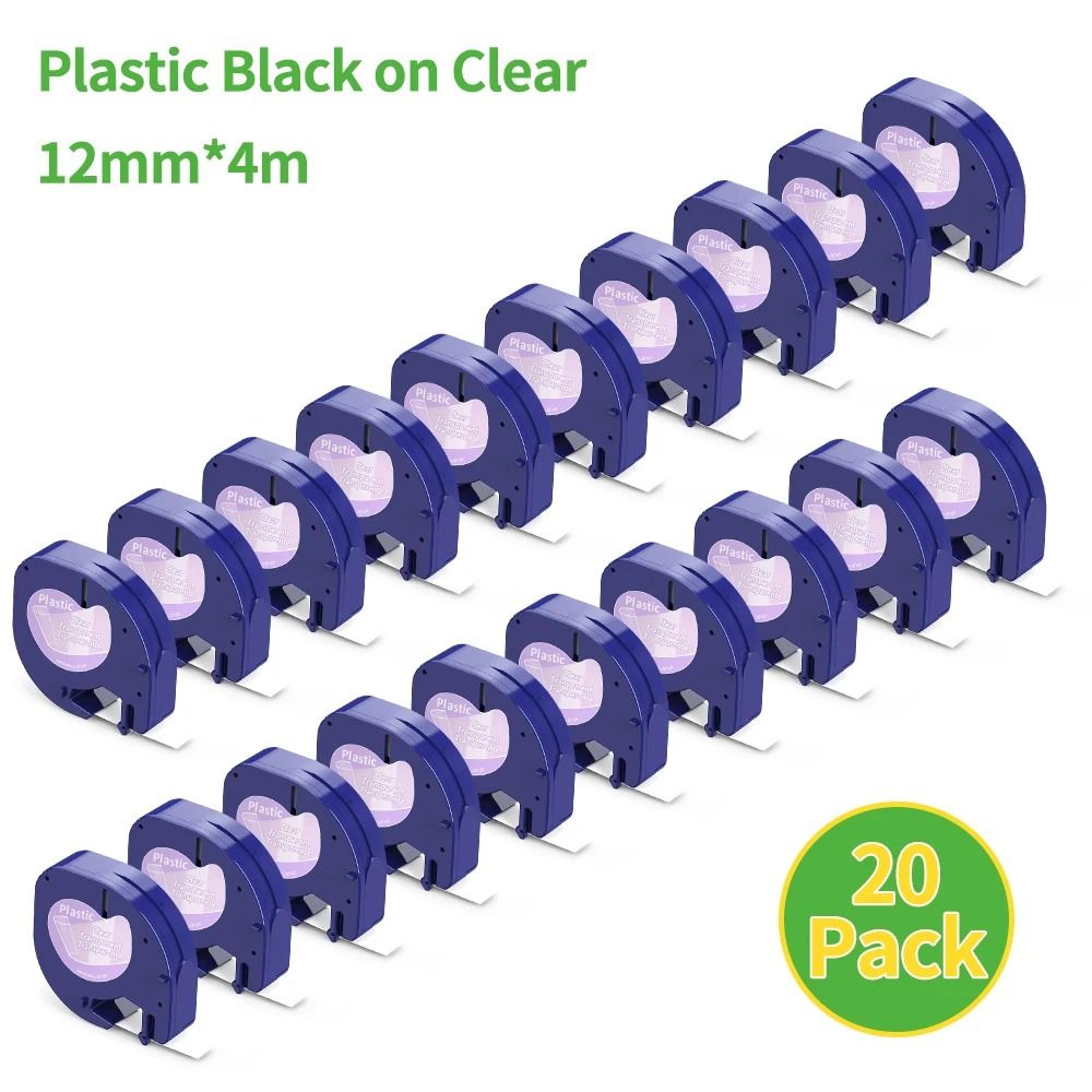 12mm Plastic Label Tape Cartridges Compatible For Dymo LetraTag LT100H 200B QX50 10