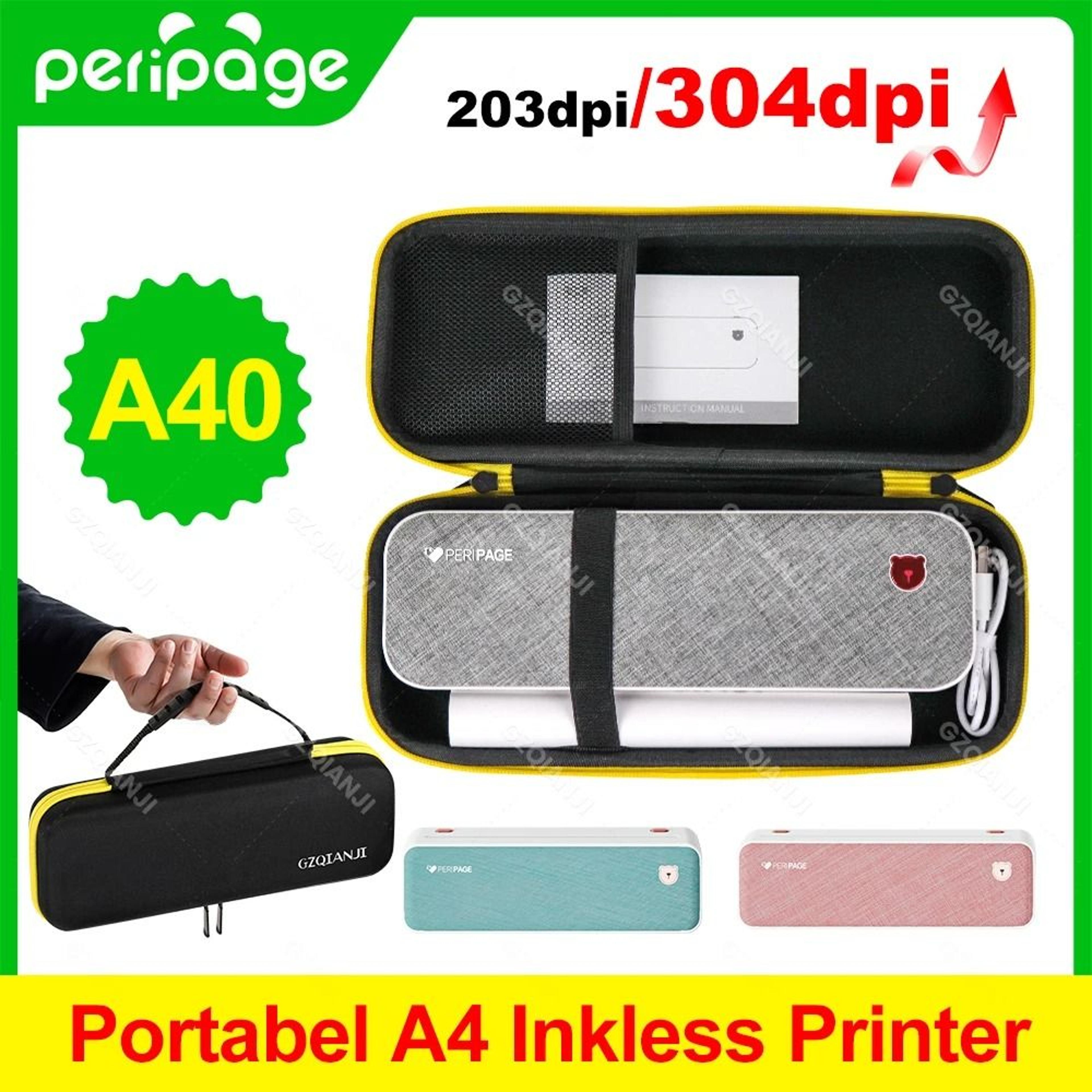 peripage a40 304dpi hd portable wireless thermal a4 printer