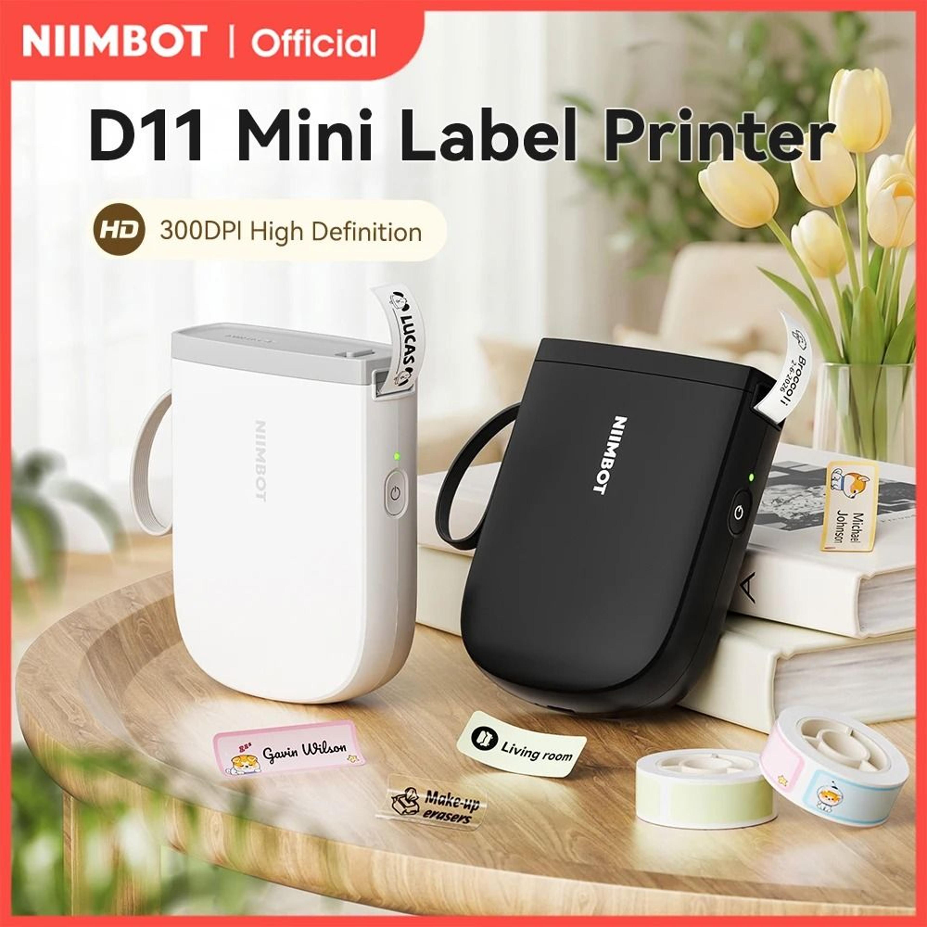 niimbot d11 new version mini portable 300dpi wireless thermal label printer
