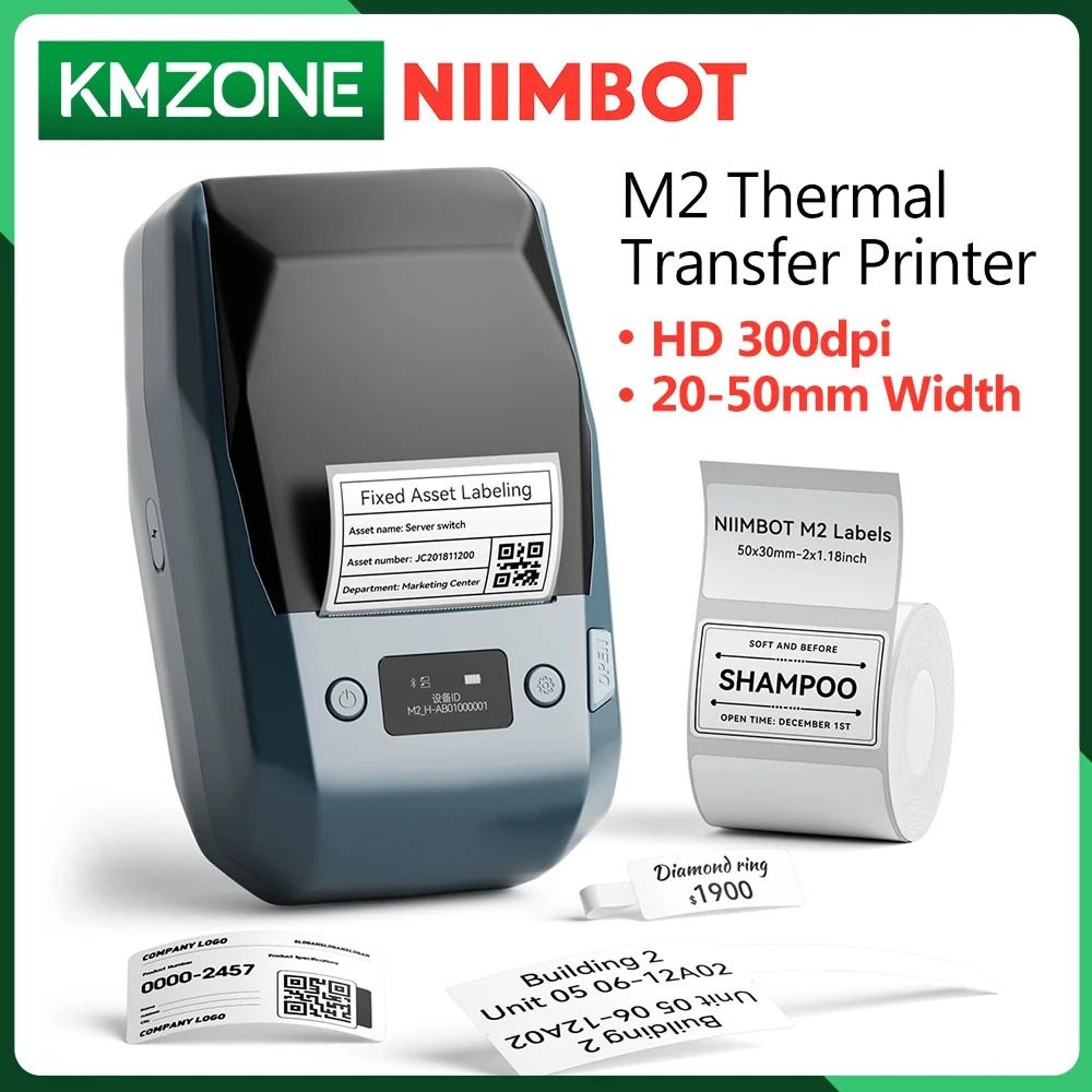 niimbot m2 300dpi portable thermal transfer wireless label printer