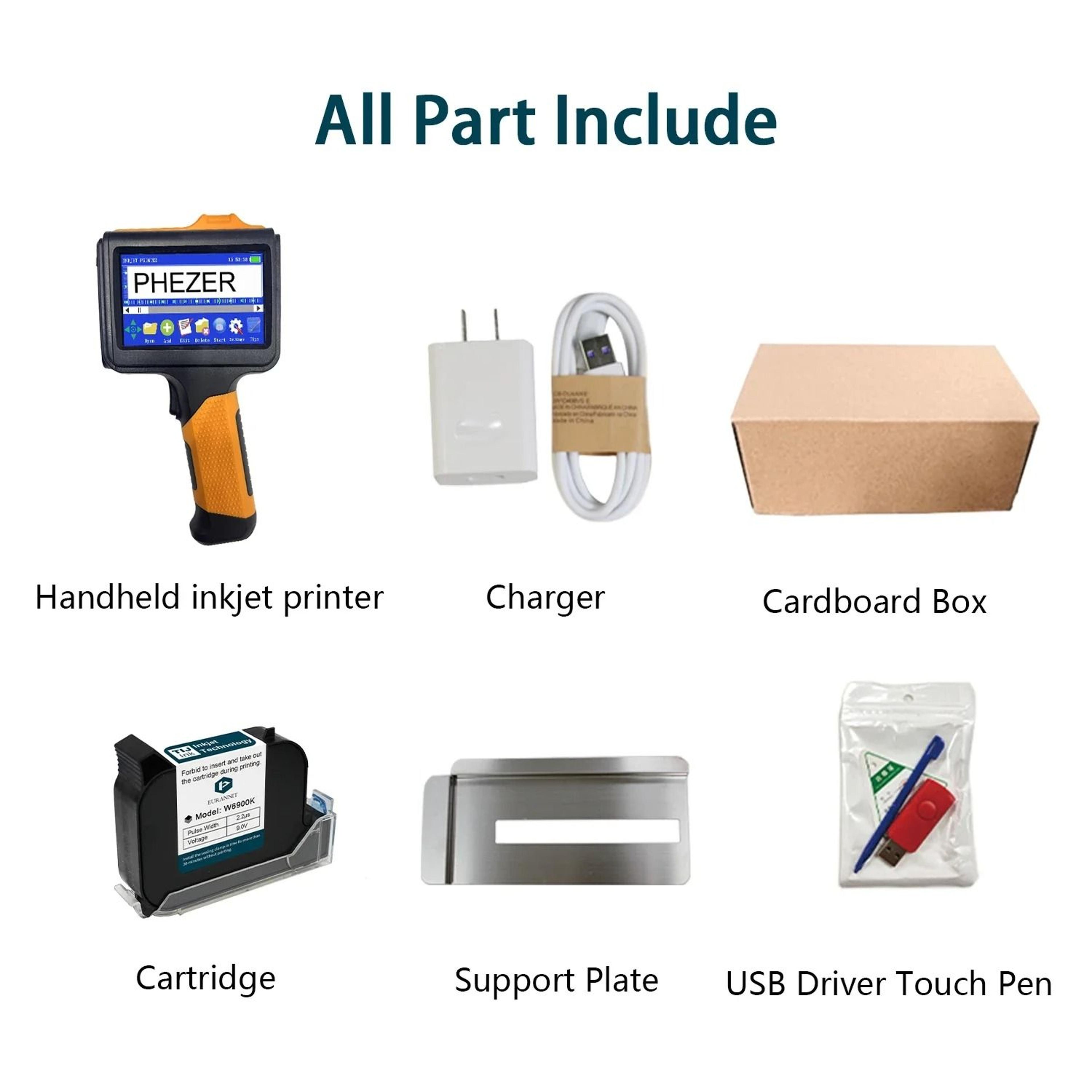 Phezer P19 Orange 127mm Handheld Inkjet Printer  Portable Expiration Date Coding Machine 5