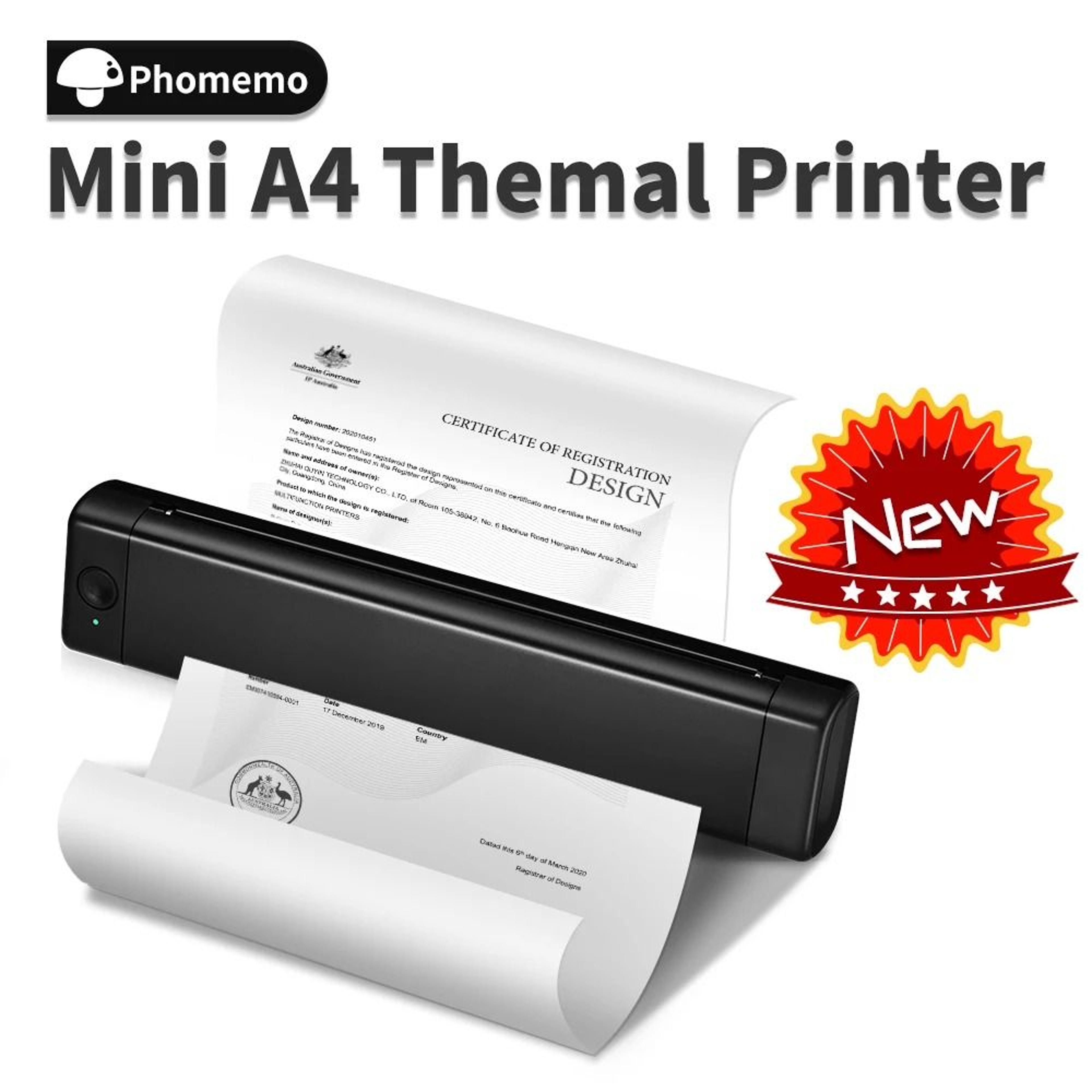 phomemo m08f wireless portable a4 thermal travel printer