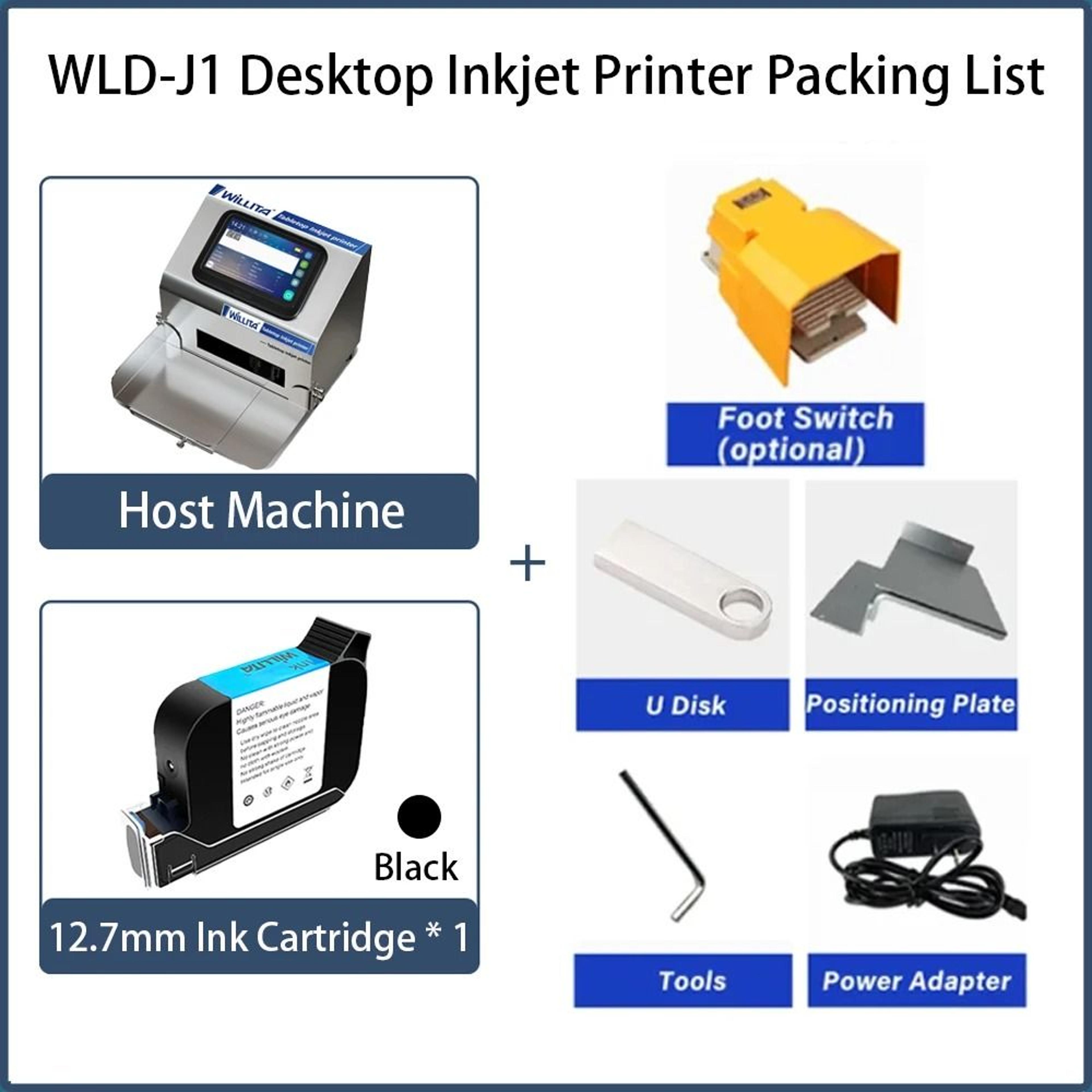 WILLITA Static Intelligent Inkjet Printer With 5Inch HD Color Touch Screen 9