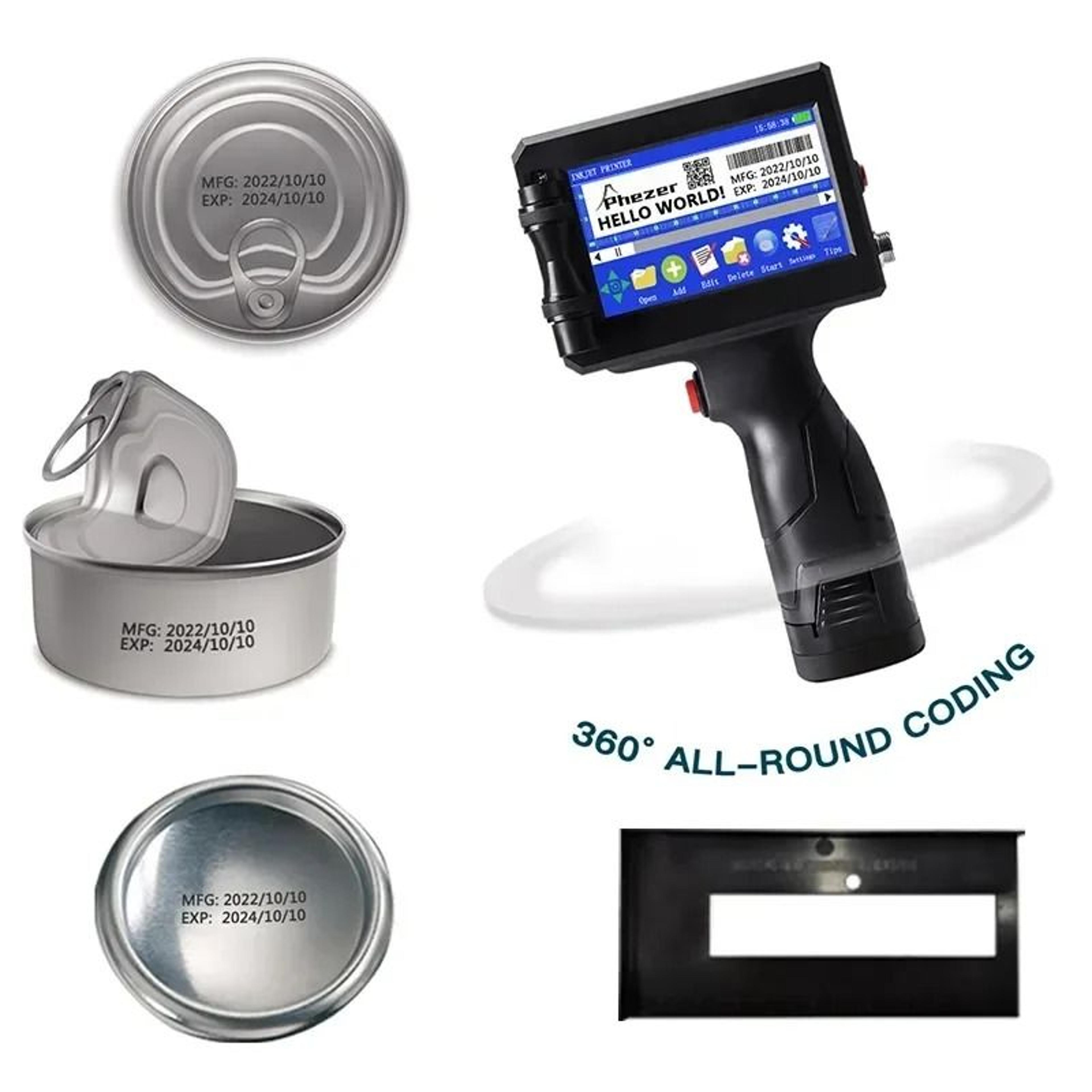 Phezer P15 Handheld Inkjet Printer 127mm For QR Code Barcode Expiry Date  Batch Number Marking 4