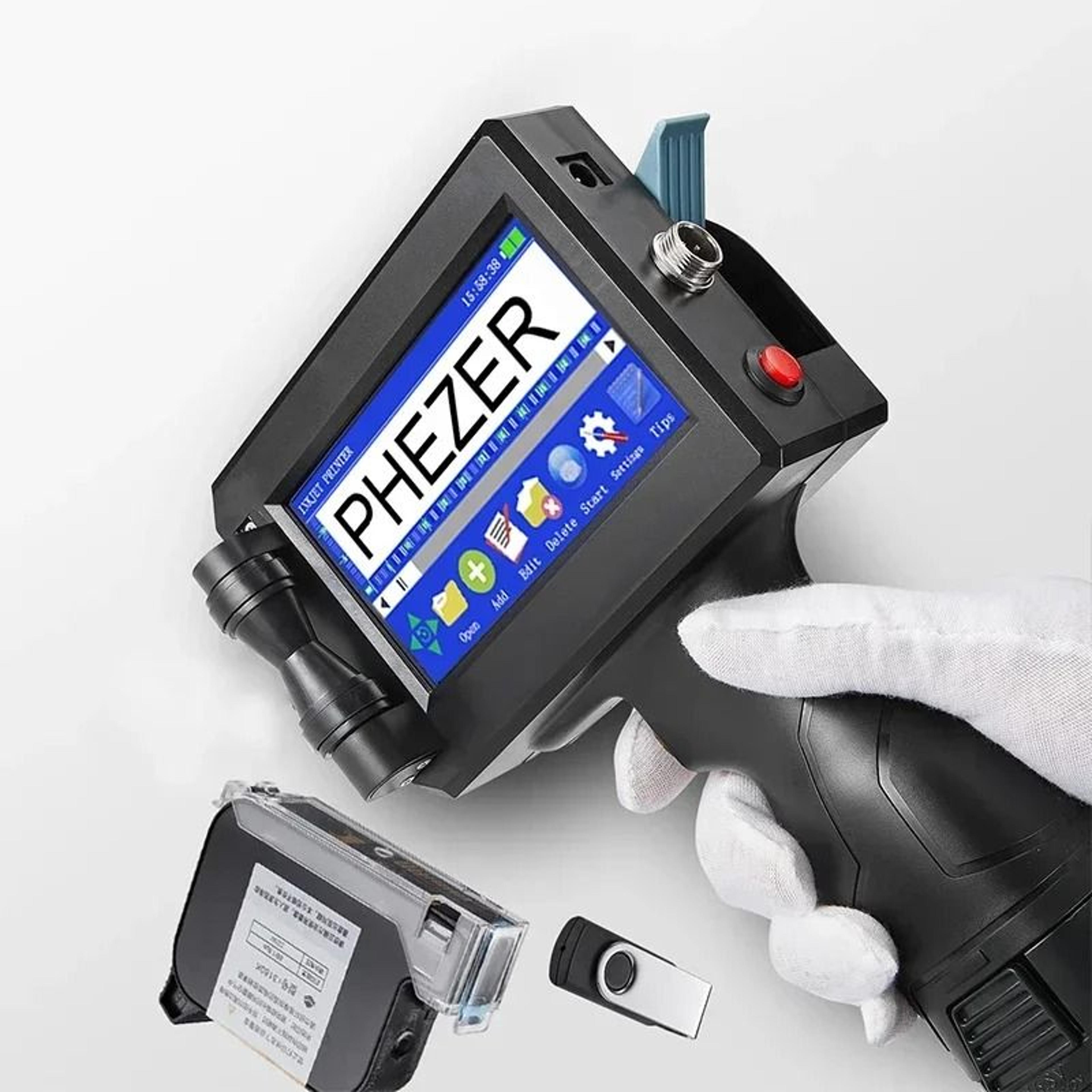 Phezer P15 Handheld Inkjet Printer 127mm For QR Code Barcode Expiry Date  Batch Number Marking 2