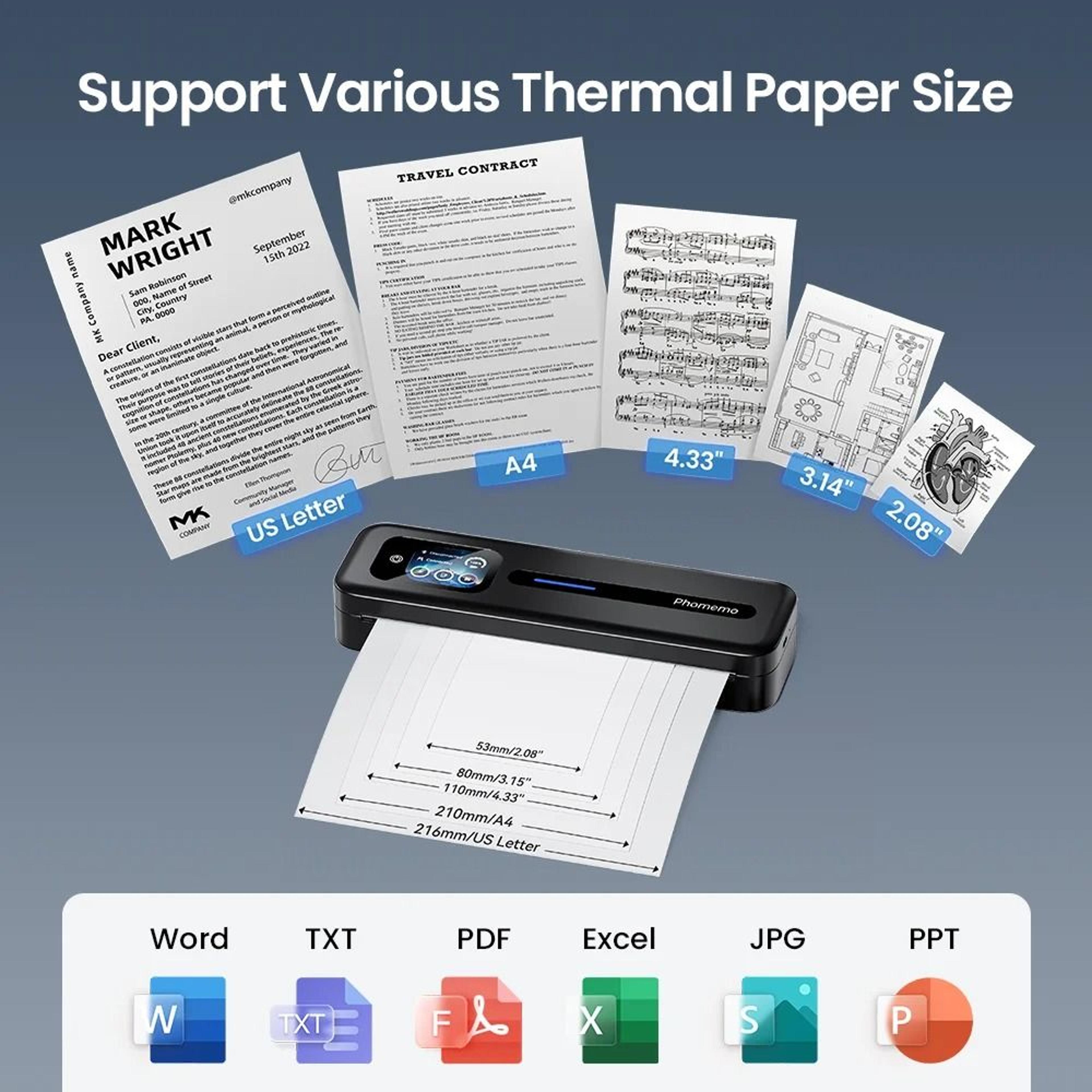 Phomemo M832D Touchscreen Portable A4 Thermal Printer With Wireless Bluetooth 3