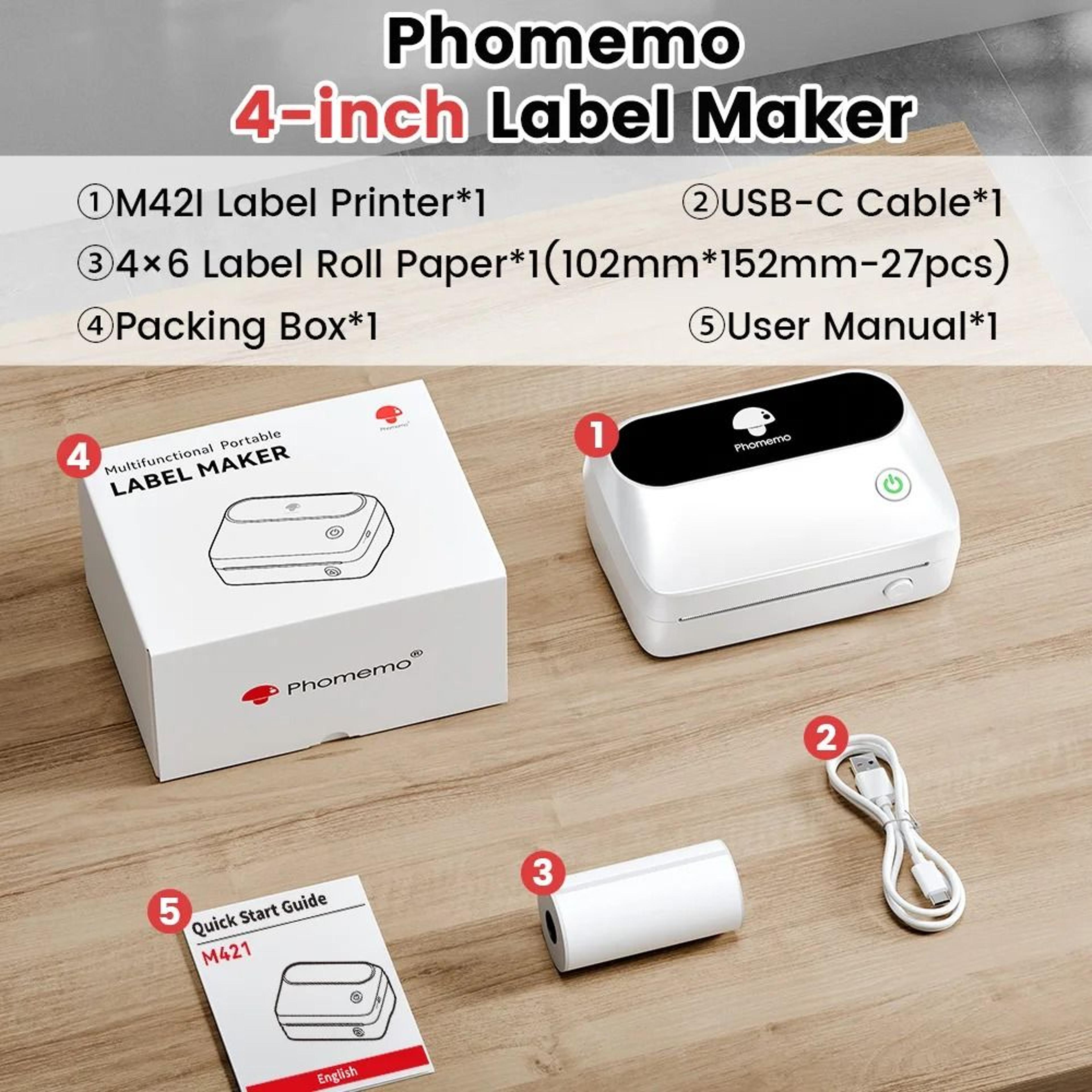 Phomemo M421 Wireless Bluetooth 4x6 Shipping Label Printer For ECommerce  Barcodes 6