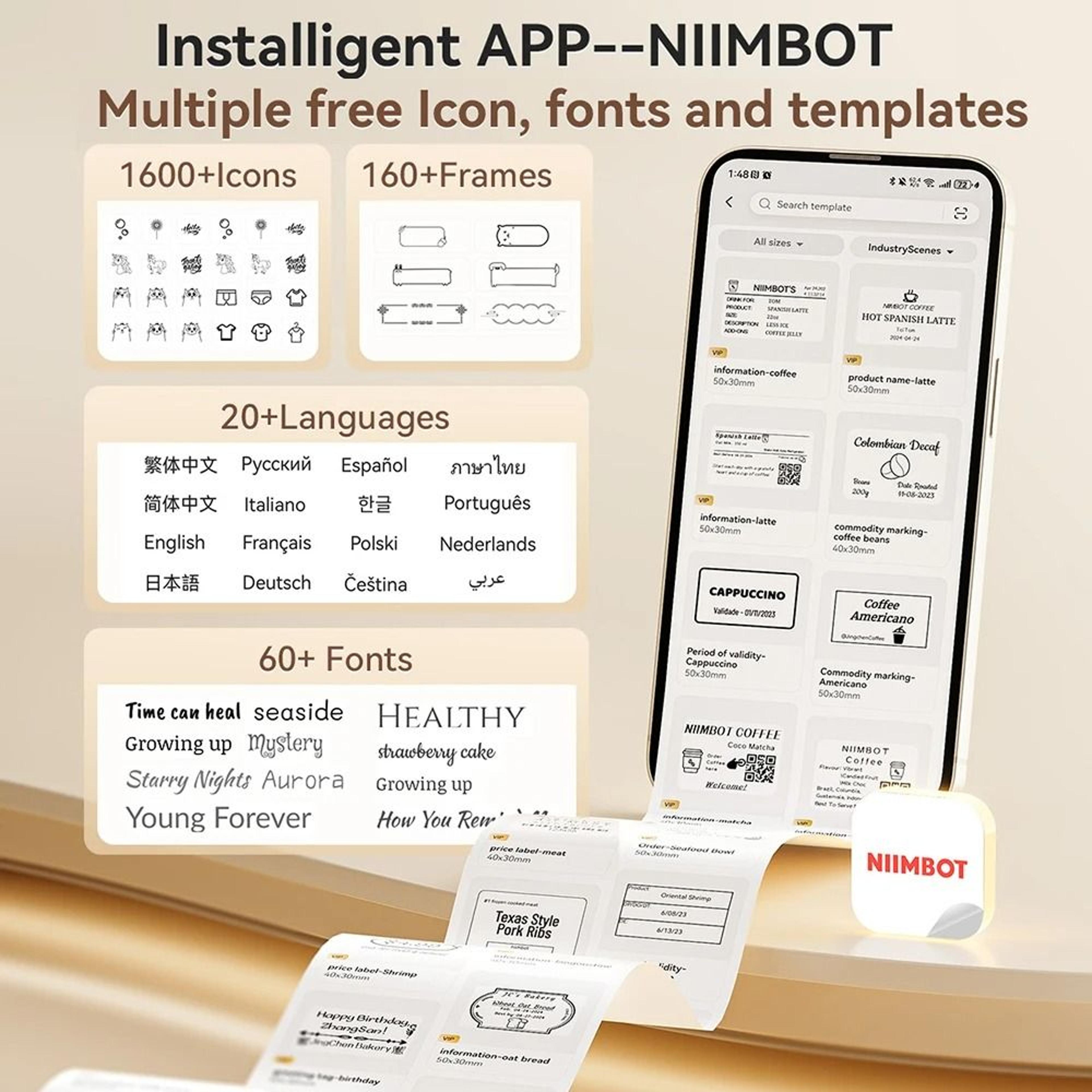 NIIMBOT B21 Pro Wireless Thermal Label Printer 300DPI 2050mm Print Width For Business Home  Office 4