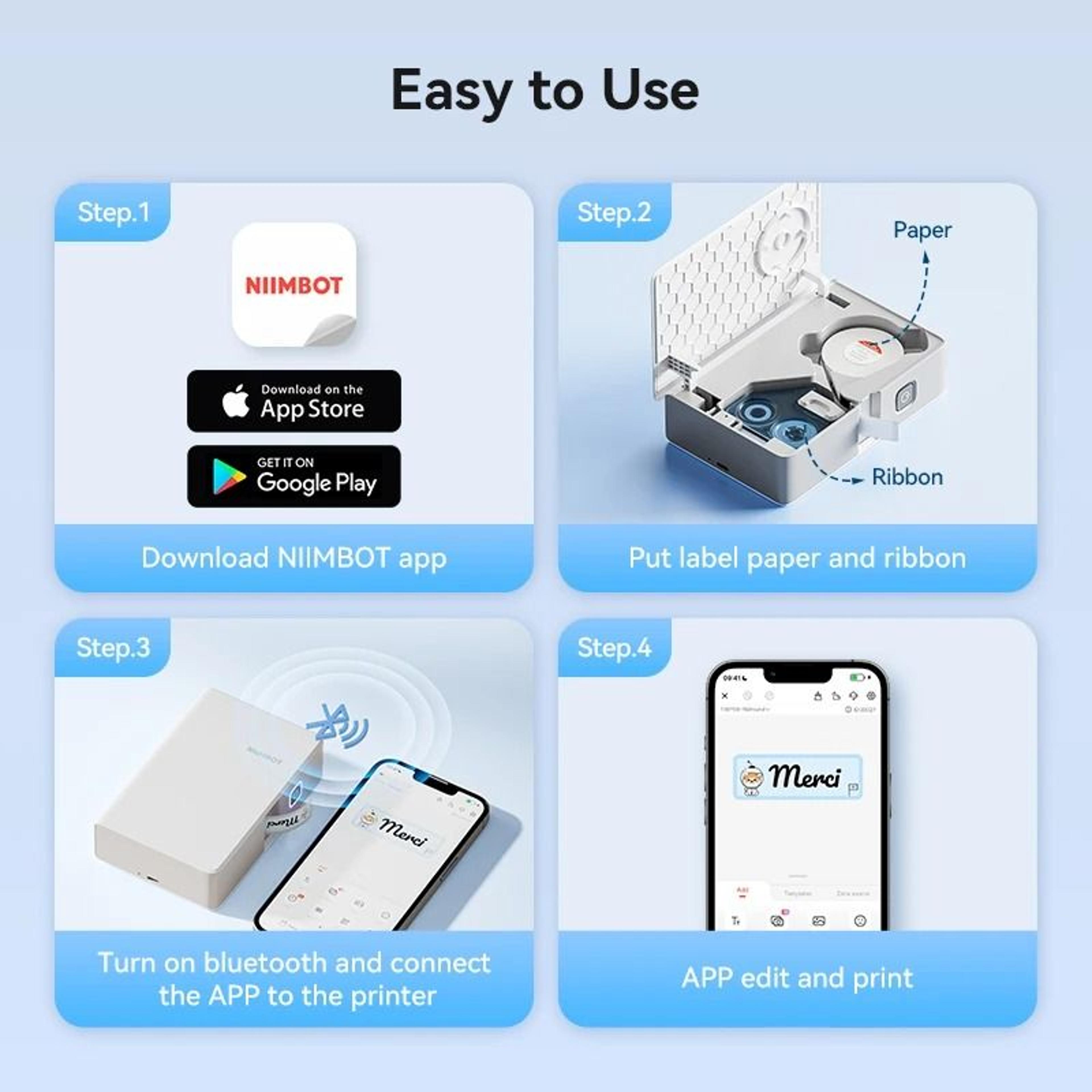 NIIMBOT N1  B18 Wireless Thermal Transfer Label Printer For Office Name Tags Switches  DIY Notes 5