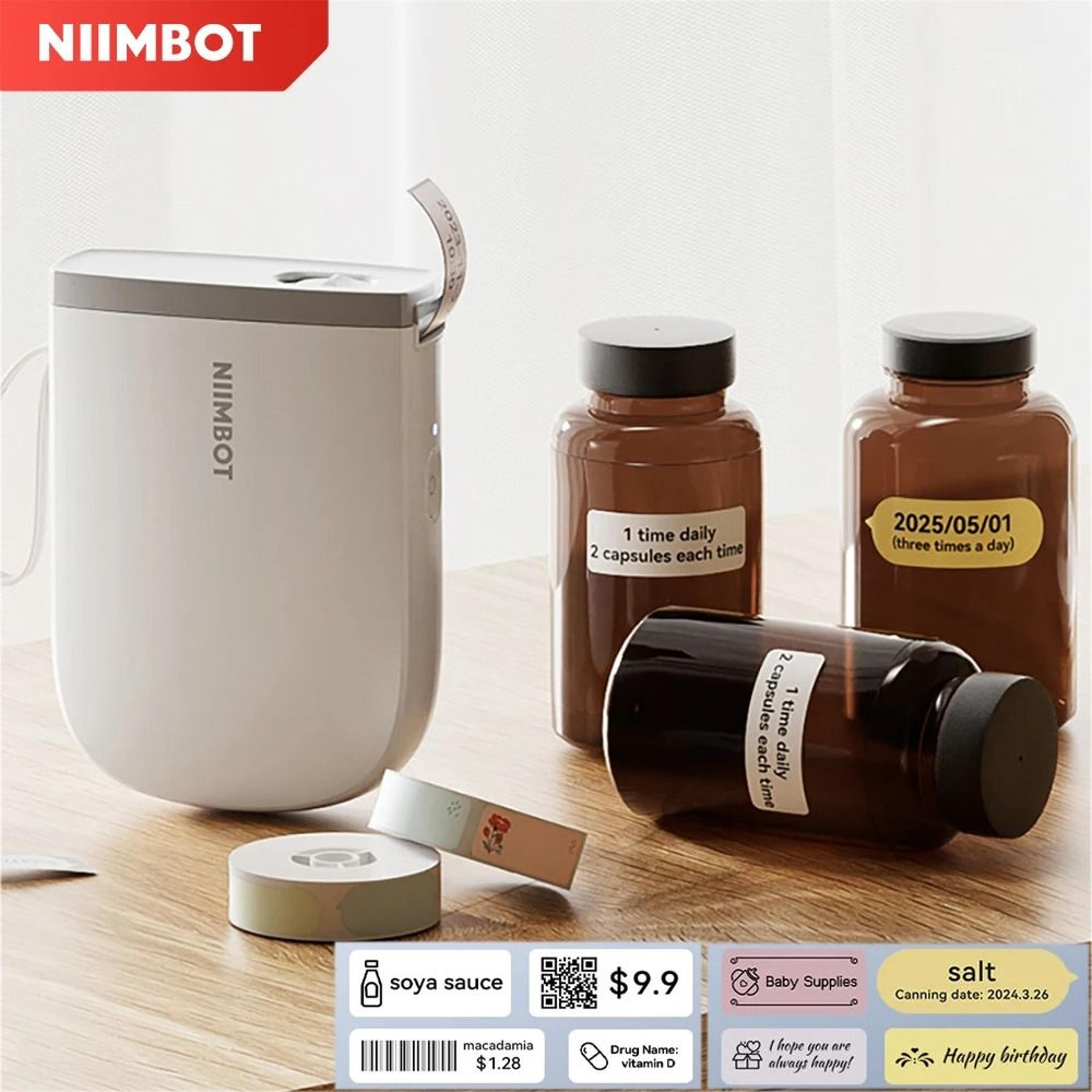 niimbot d11 mini portable bluetooth thermal label printer & inkless pocket sticker maker for name tags & price labels