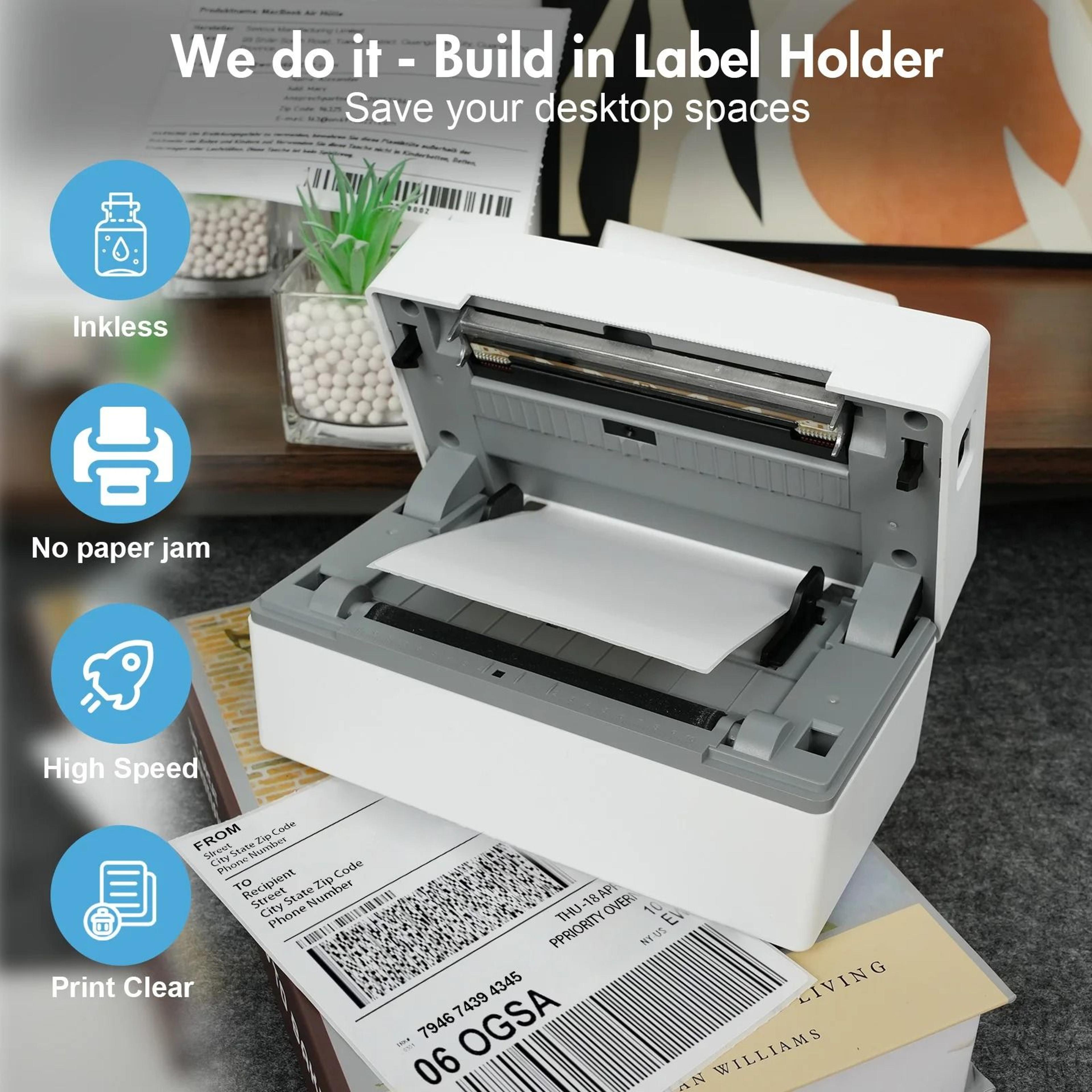 Wireless 4x6 Bluetooth Thermal Shipping Label Printer 203DPI HighSpeed Express Airway Bill Maker 3
