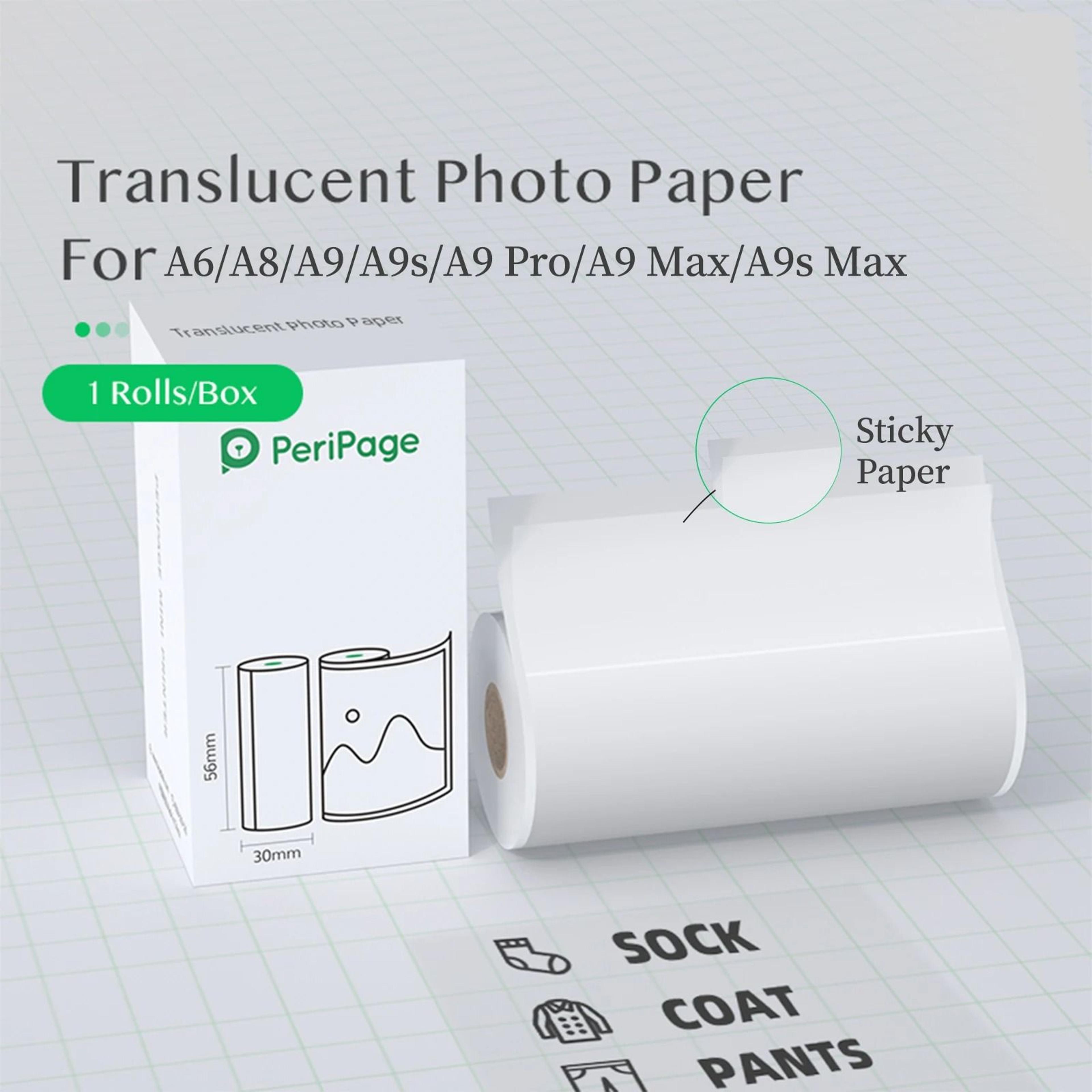 PeriPage BPAFree Thermal Paper Rolls 107mm 77mm  56mm NonAdhesive Receipts For PeriPage Printers 10