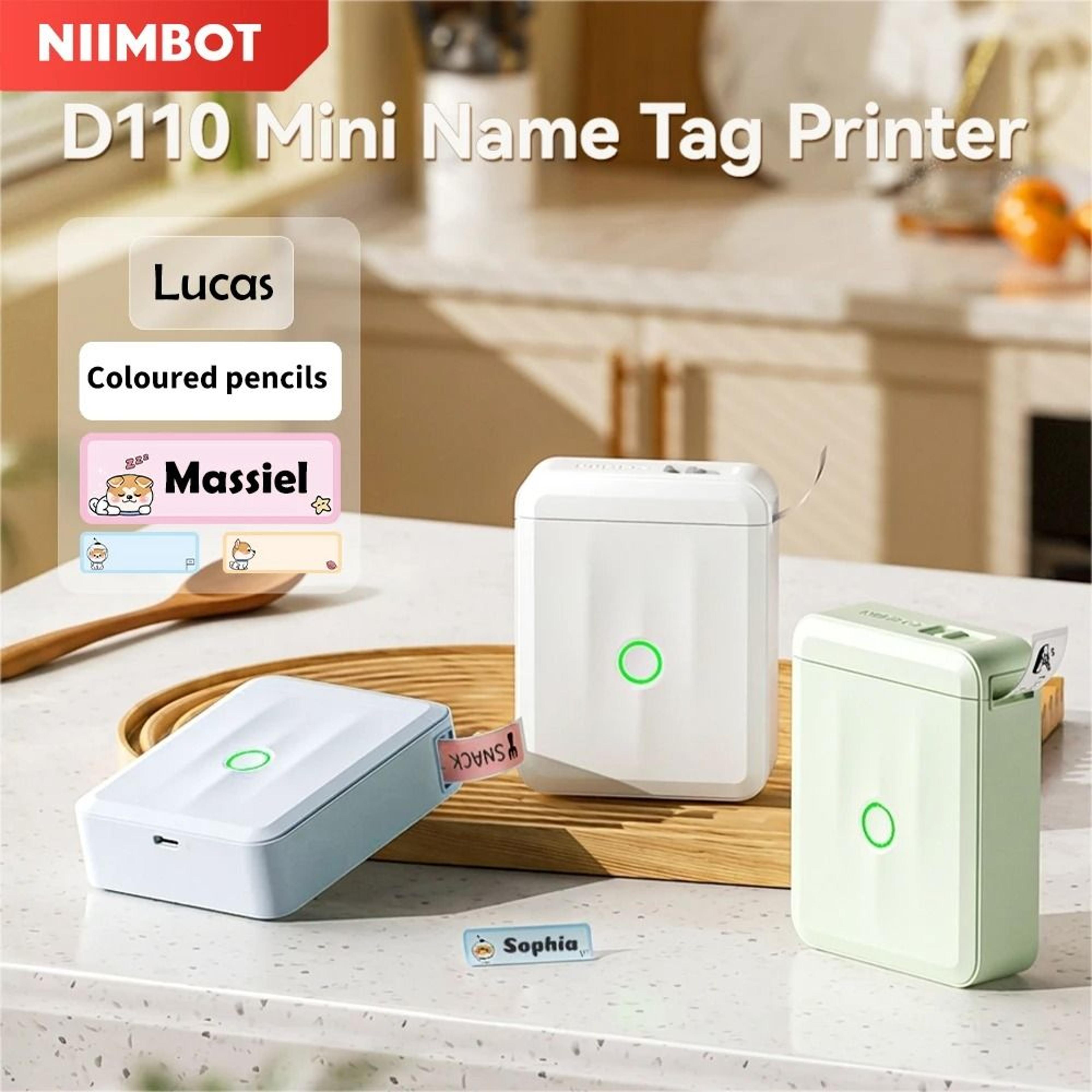 niimbot d110 mini wireless bluetooth thermal label printer for home, office, cables & color stickers