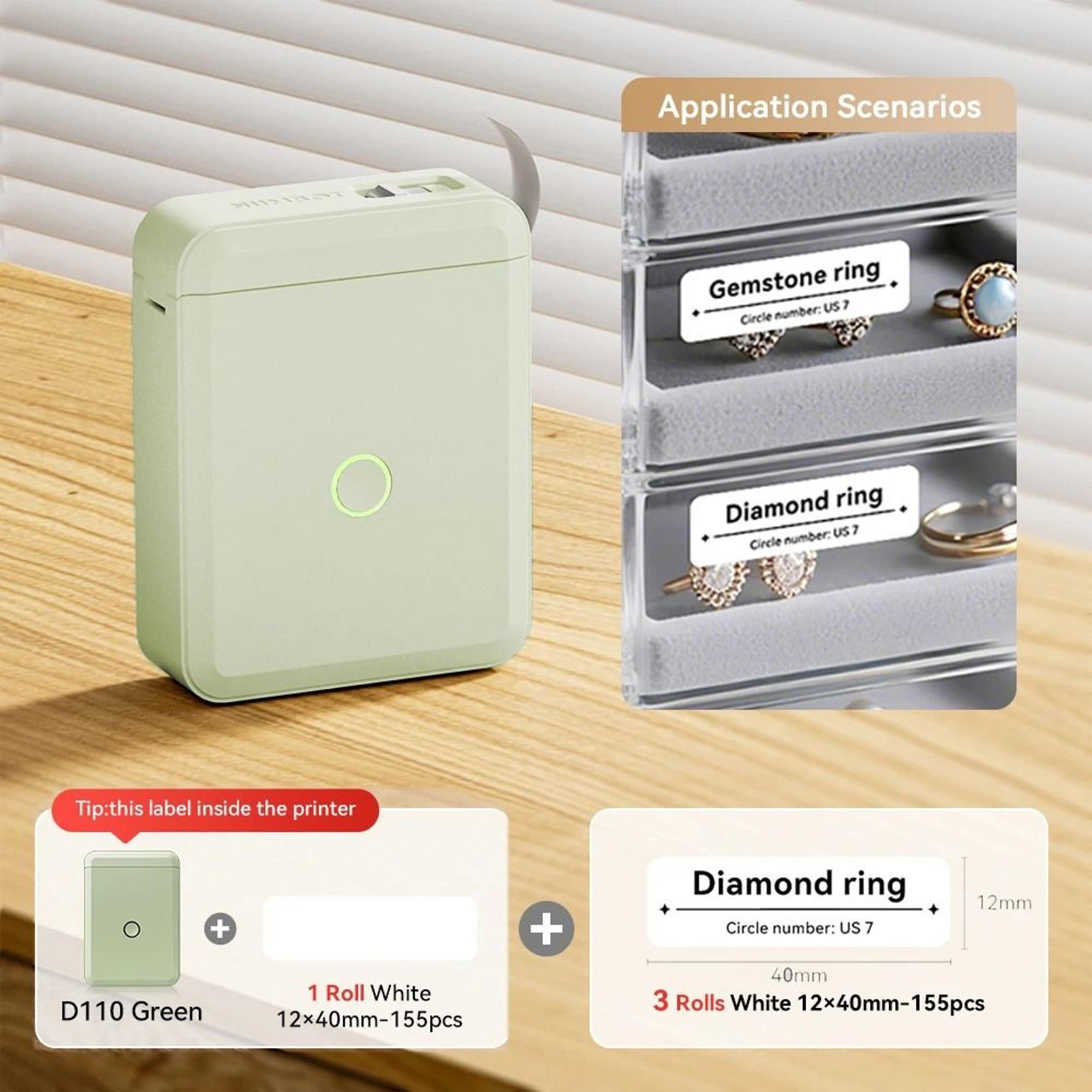 NIIMBOT D110 Mini Wireless Bluetooth Thermal Label Printer For Home Office Cables  Color Stickers 23