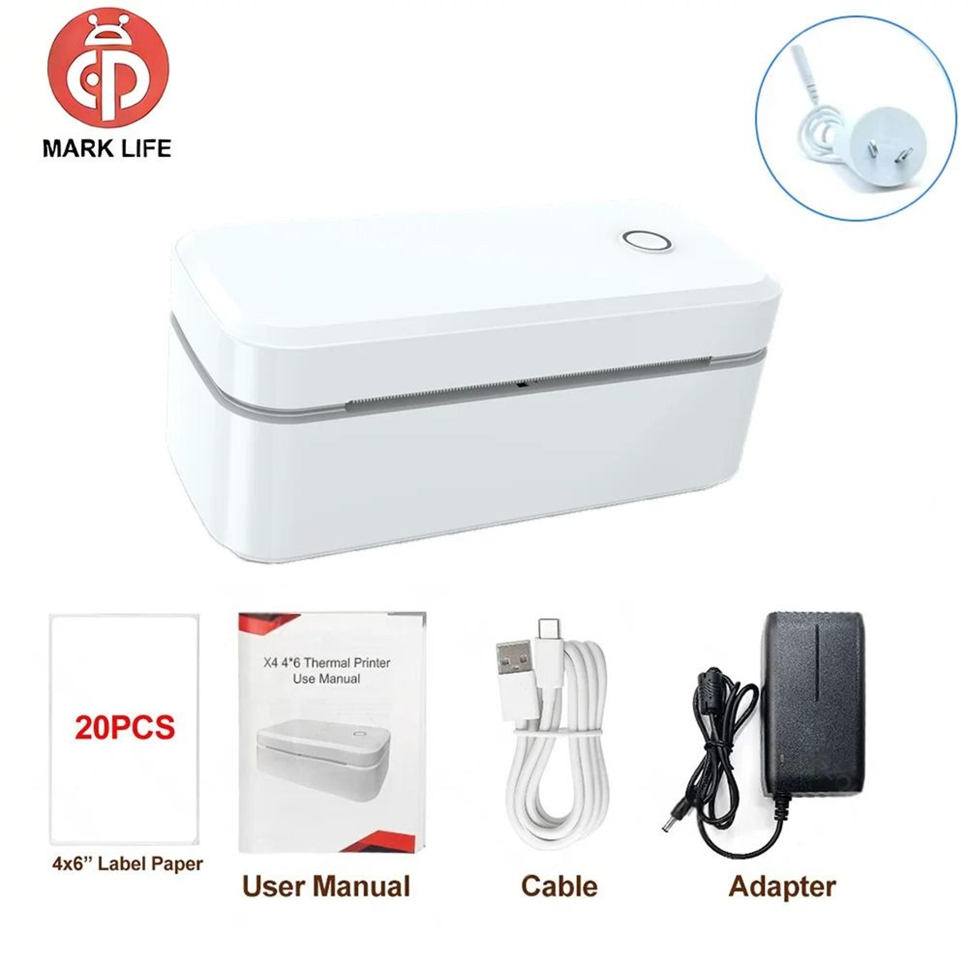 Marklife X4 Wireless Bluetooth 4x6 Thermal Shipping Label Printer For Small Business  ECommerce Pac 9