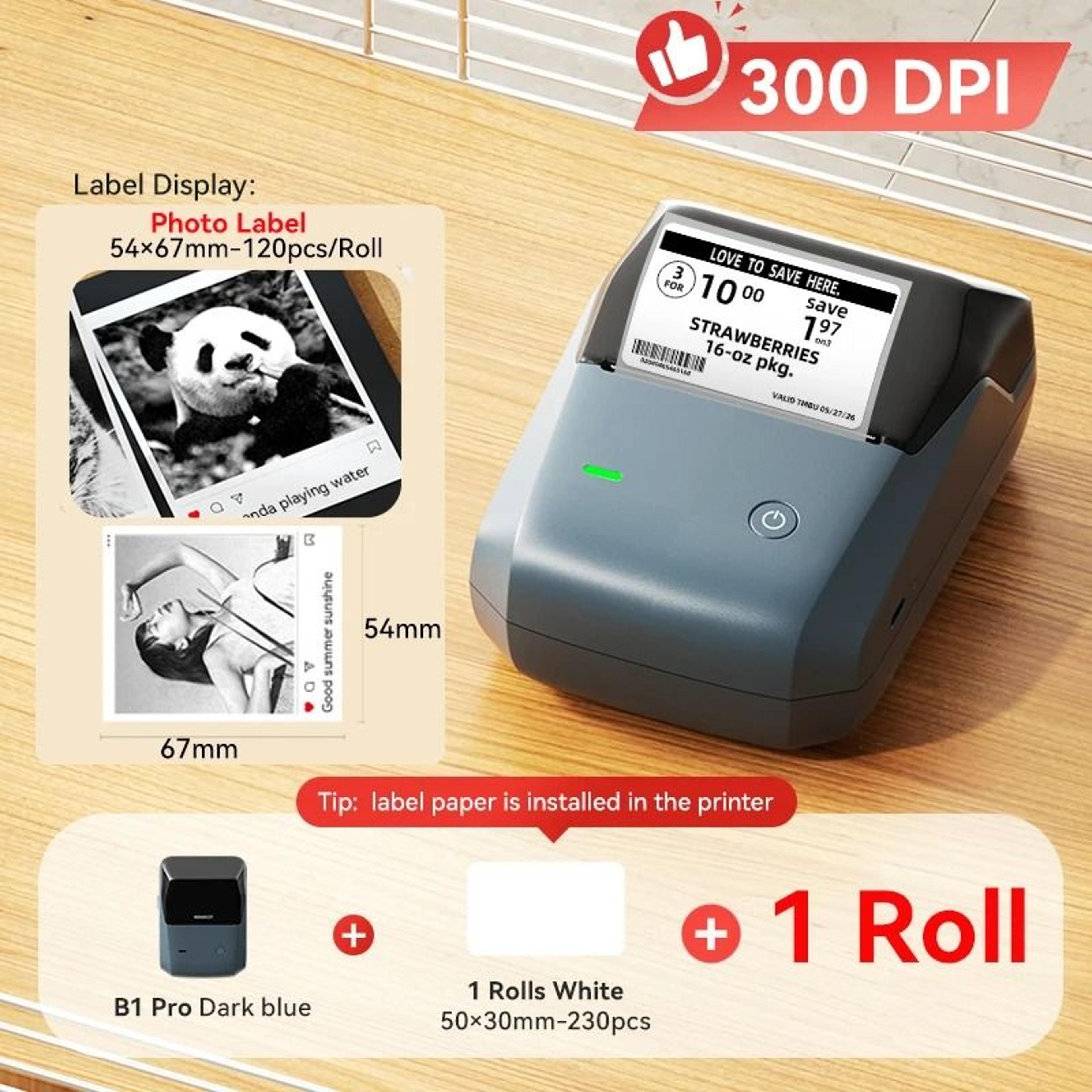 NIIMBOT B1 Pro Label Printer 300 DPI HighDefinition Red  Black Color Direct Thermal SelfAdhesive Ma 12