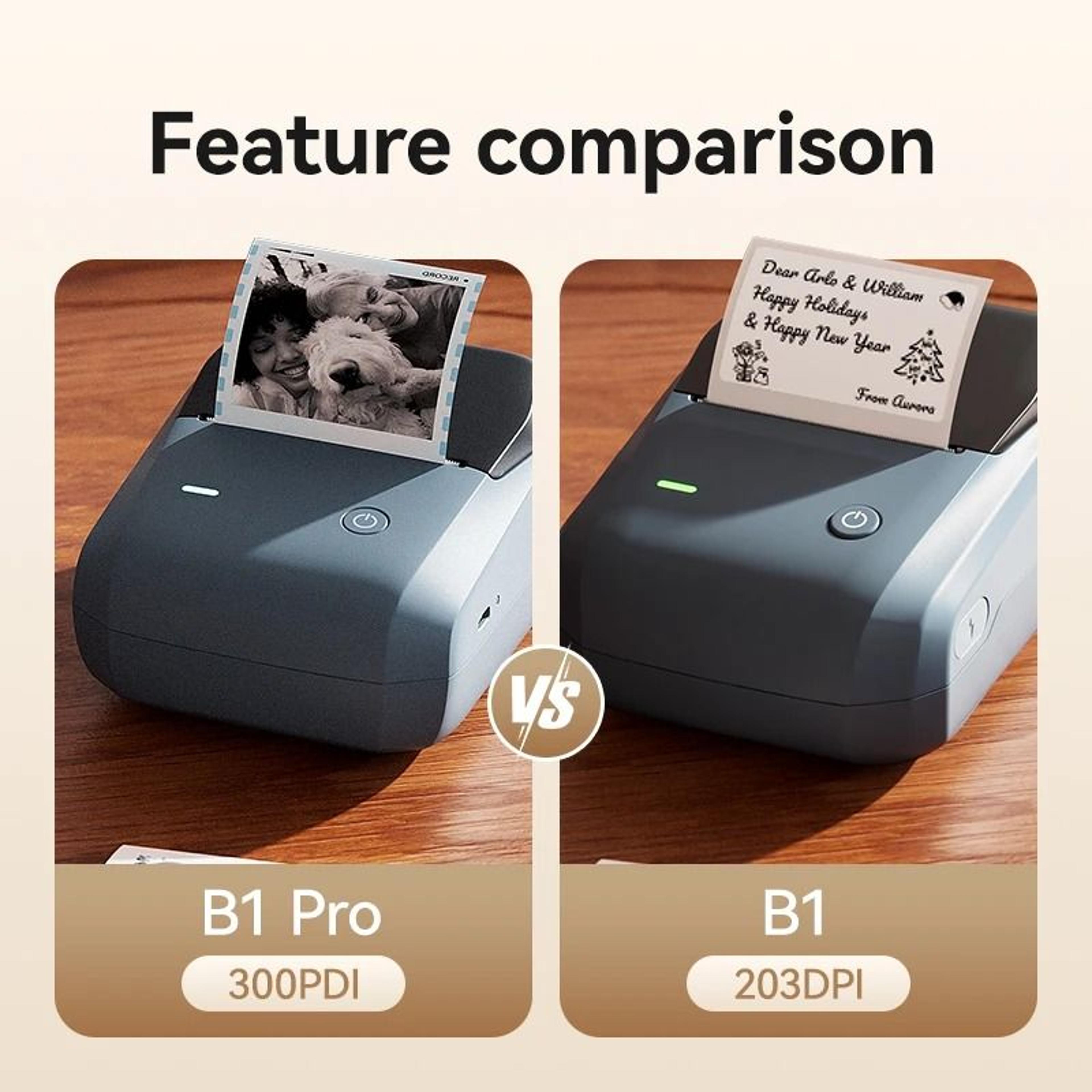 NIIMBOT B1 Pro Label Printer 300 DPI HighDefinition Red  Black Color Direct Thermal SelfAdhesive Ma 1