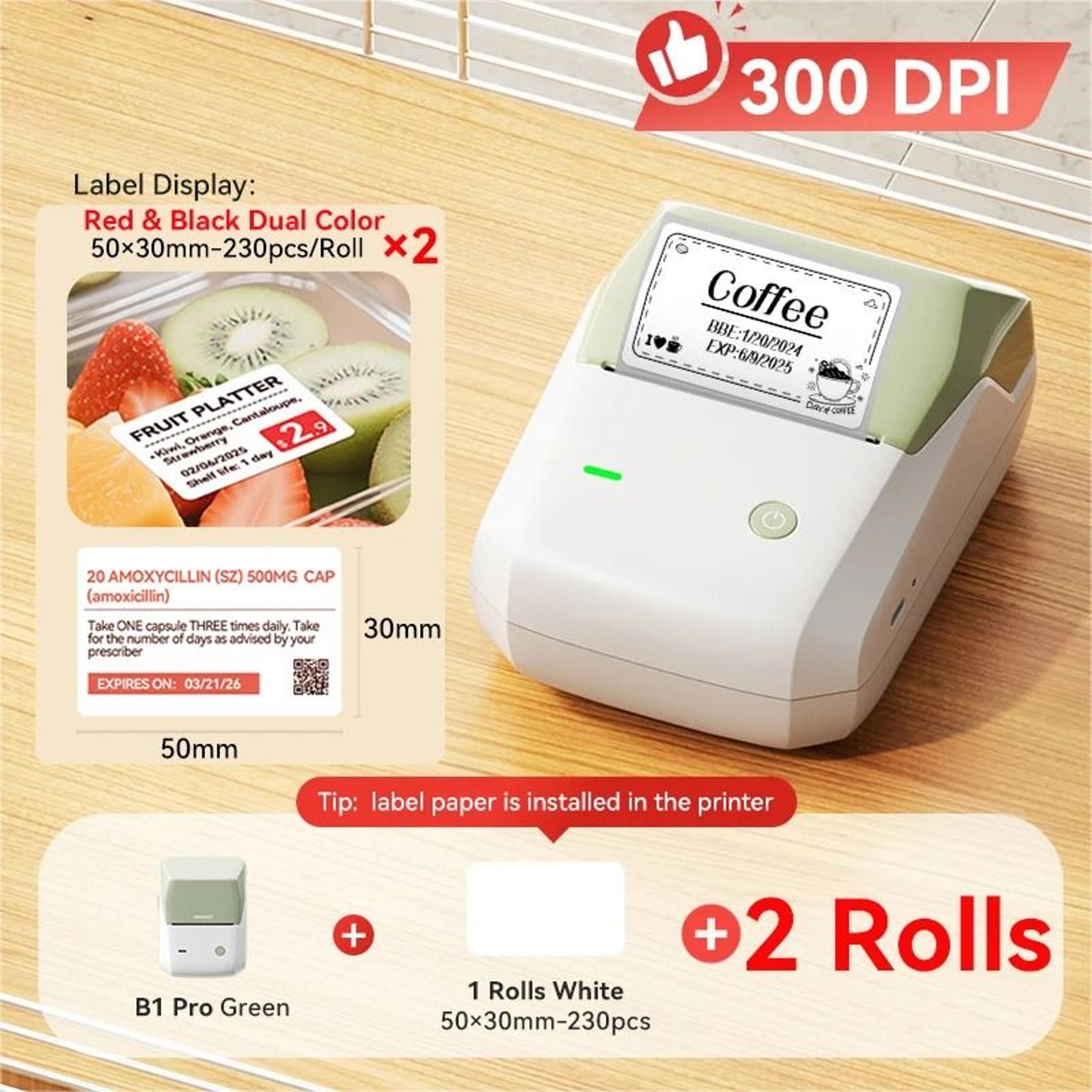 NIIMBOT B1 Pro Label Printer 300 DPI HighDefinition Red  Black Color Direct Thermal SelfAdhesive Ma 16