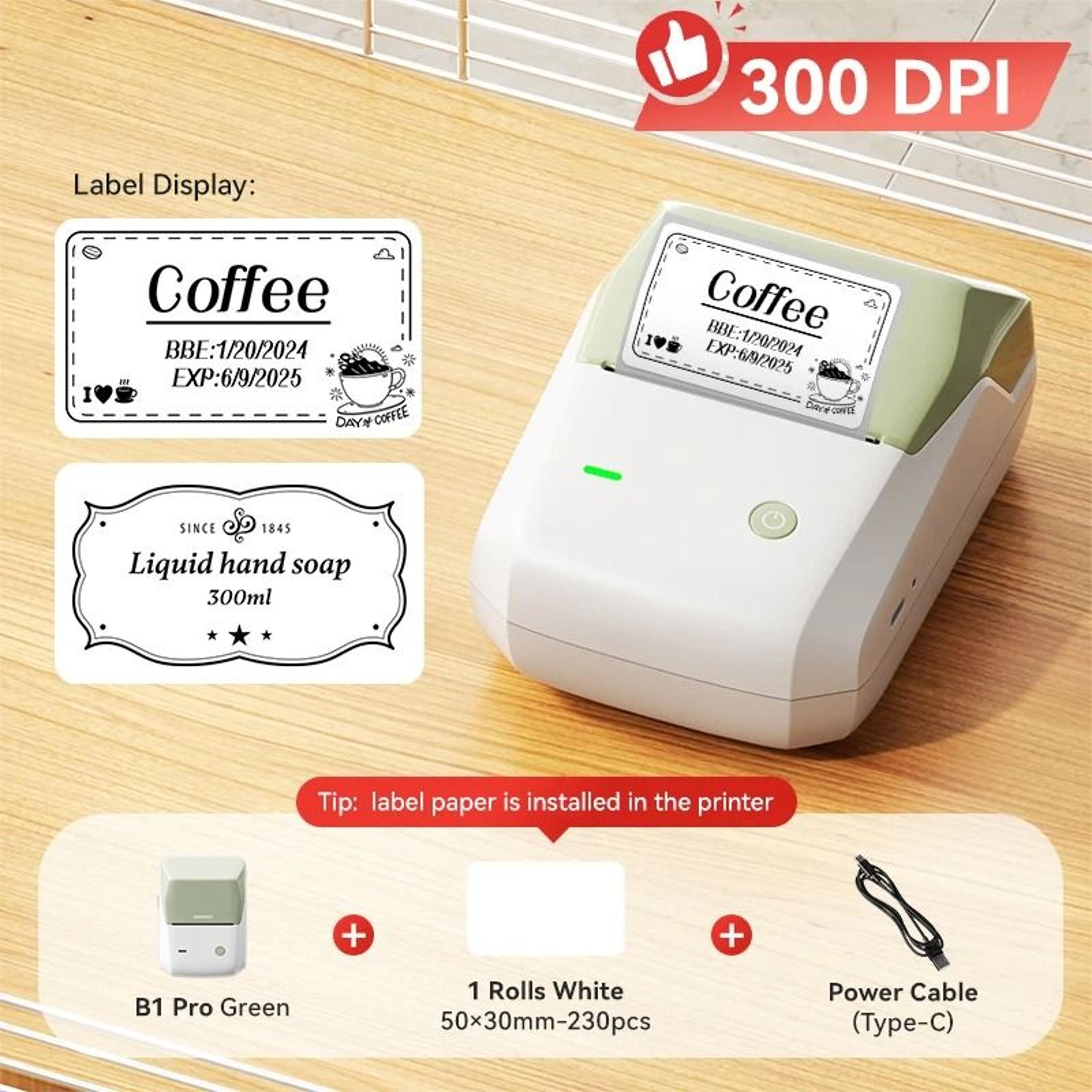 NIIMBOT B1 Pro Label Printer 300 DPI HighDefinition Red  Black Color Direct Thermal SelfAdhesive Ma 8